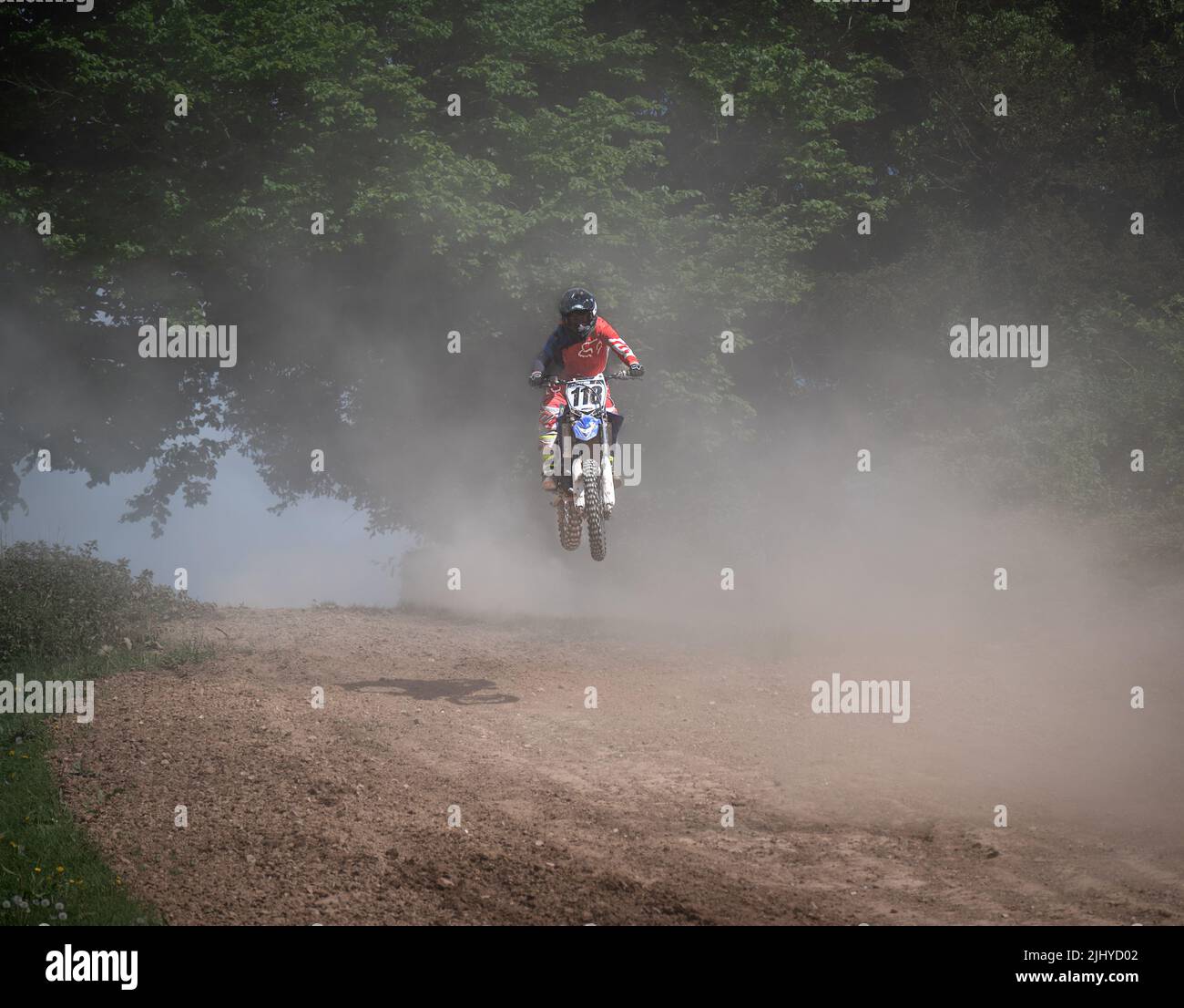 Southern area motocross event in Hampshire, UK on a bright summers day. Stock Photo