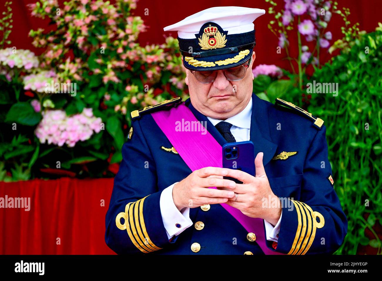 Prince Laurent of Belgium attending Belgian National Day 2022 in