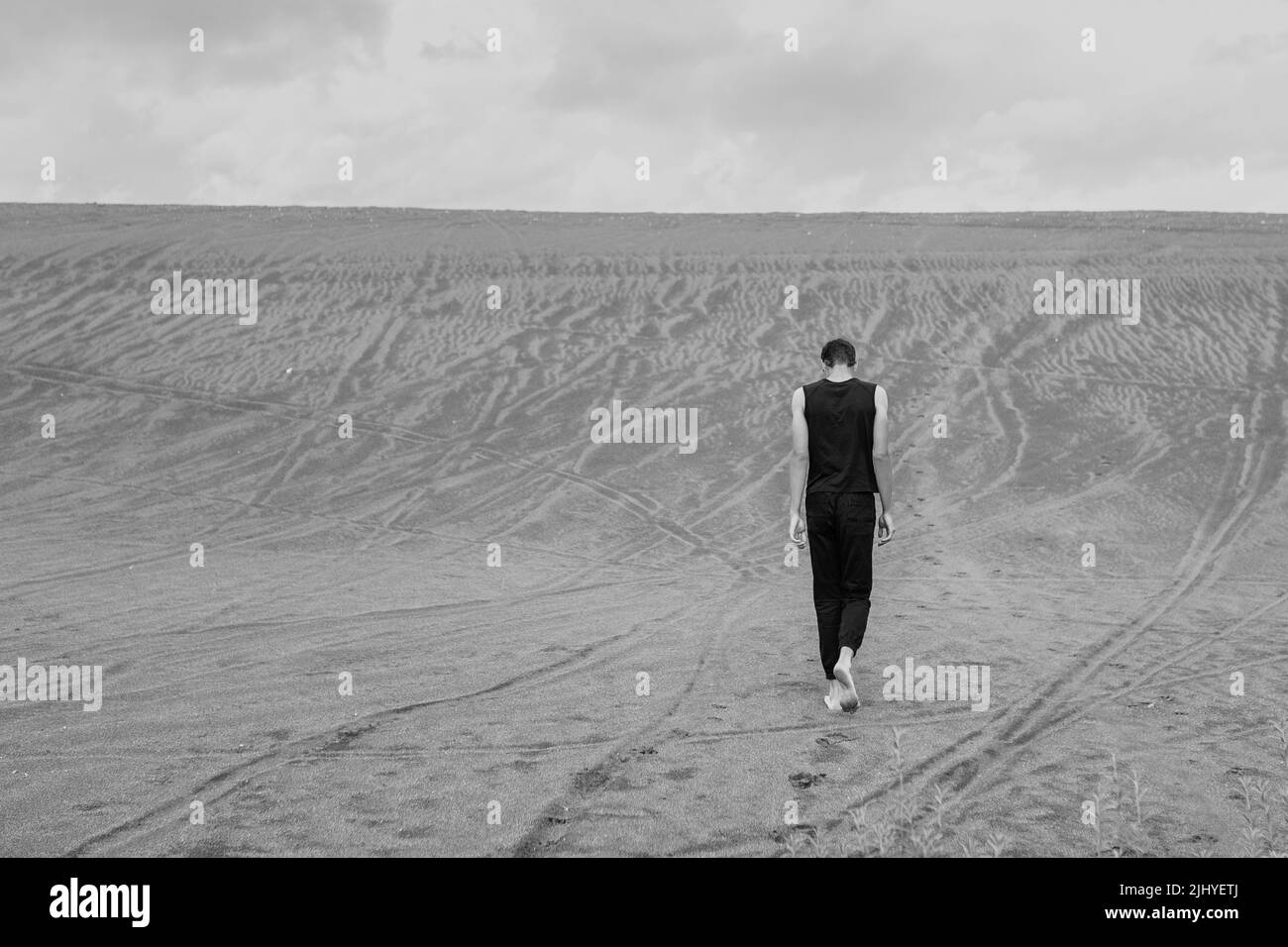Man alone nature Black and White Stock Photos & Images - Alamy