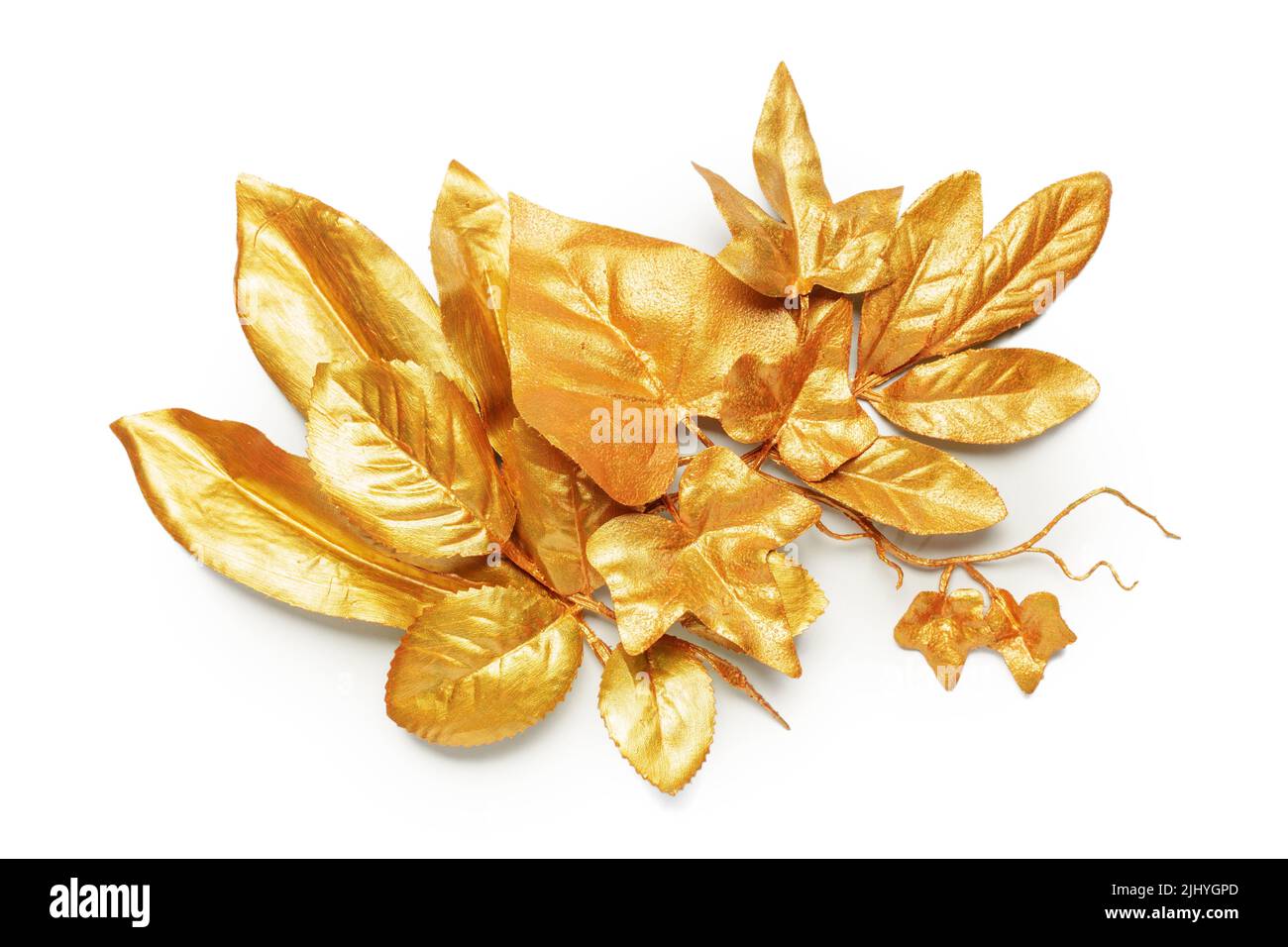 Gold leaves Cut Out Stock Images & Pictures - Alamy