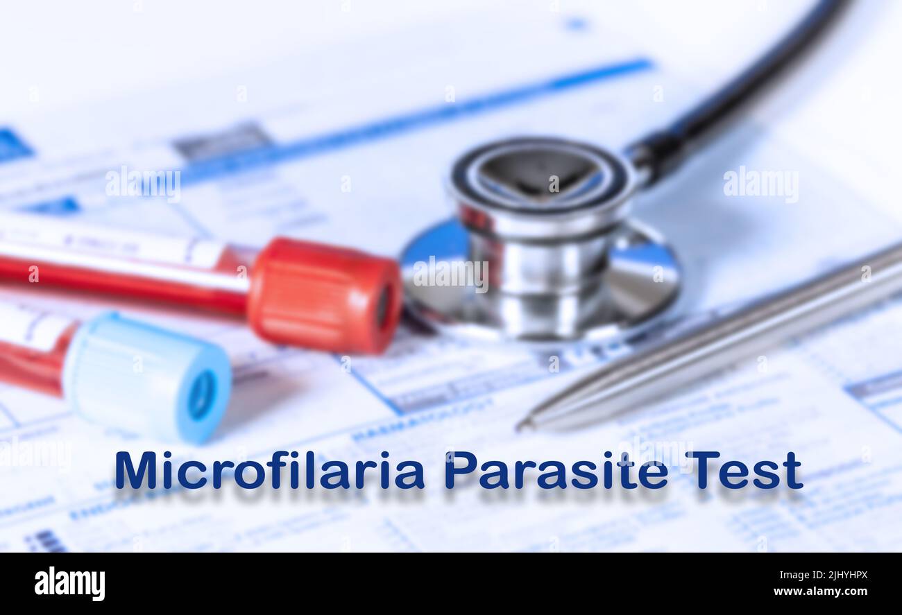 Microfilaria Parasite Test Testing Medical Concept. Checkup list Microfilaria Parasite Test Testing Medical Concept. Checkup list