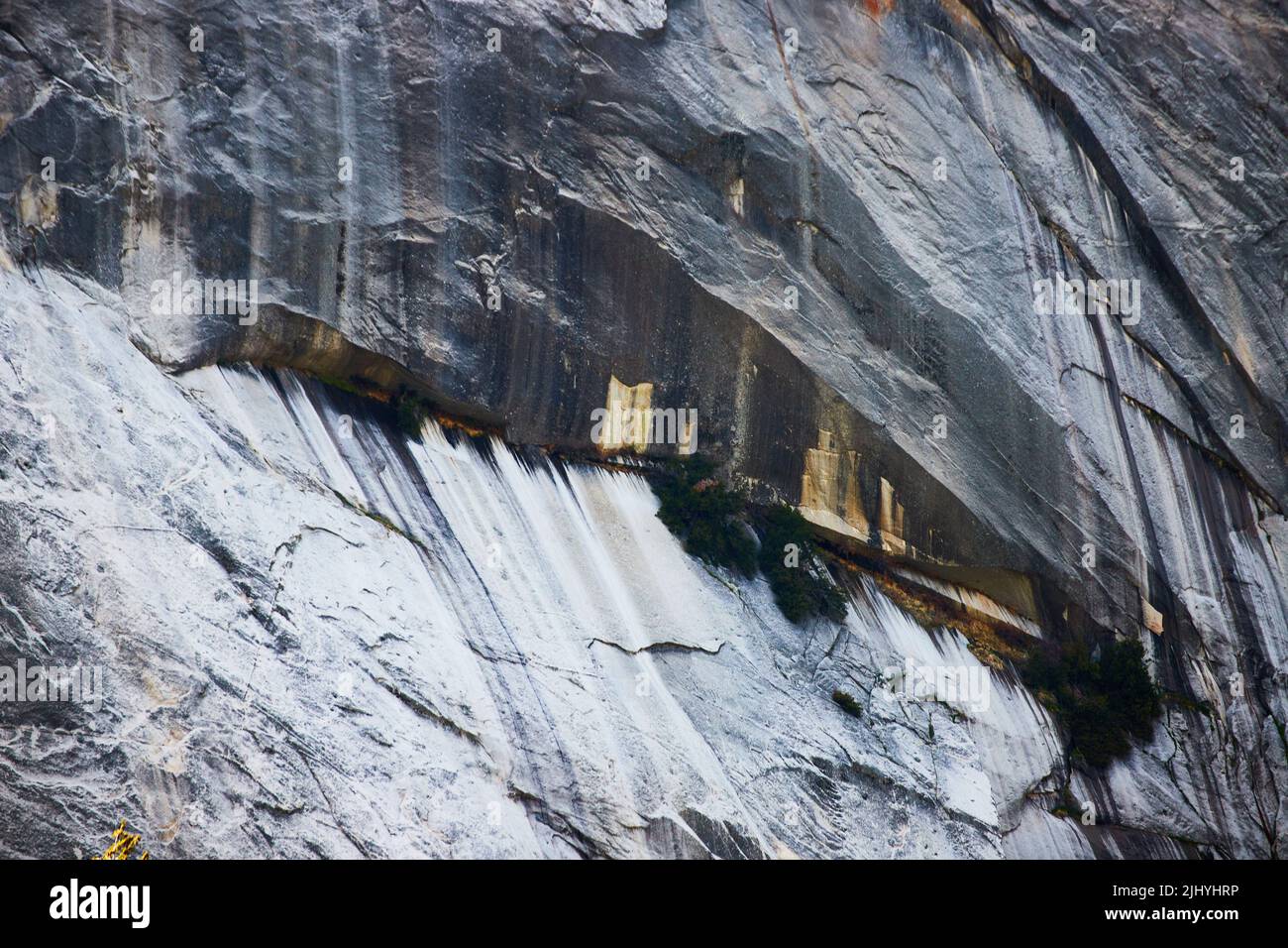 Yosemite detail of large vertical grey wall Stock Photo