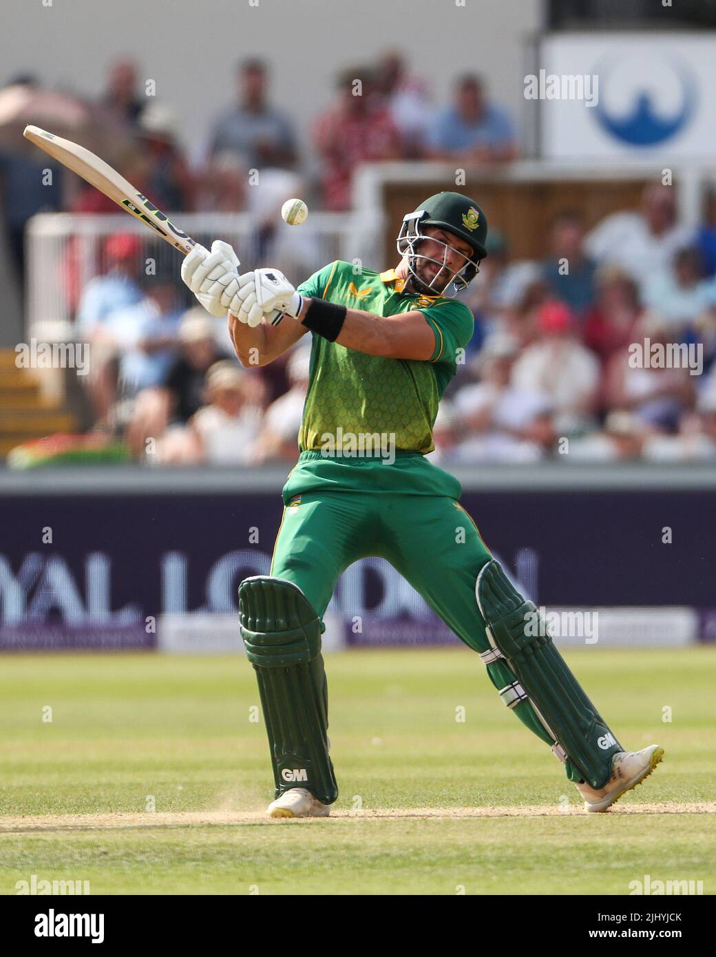 Aiden Markram of South Africa during the Royal London One Day Series match between England and South Africa at the Seat Unique Riverside, Chester le Street on Tuesday 19th July 2022. (Credit: Mark Fletcher | MI News) Stock Photo