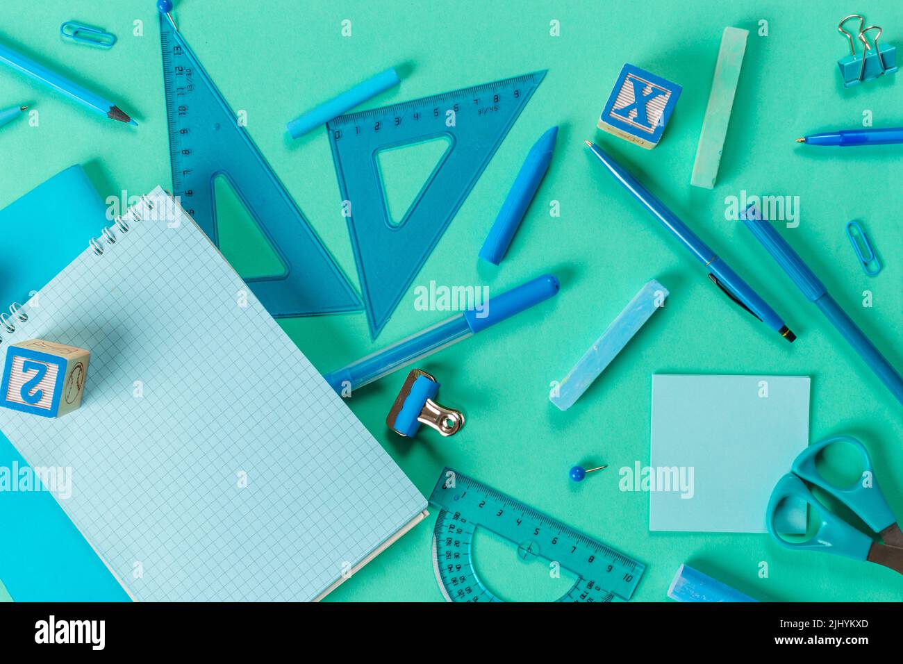 School and office supplies. Top view Stock Photo Alamy