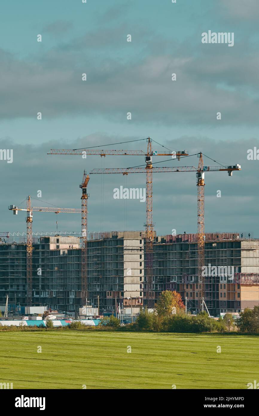 Construction site background with copy space Stock Photo - Alamy