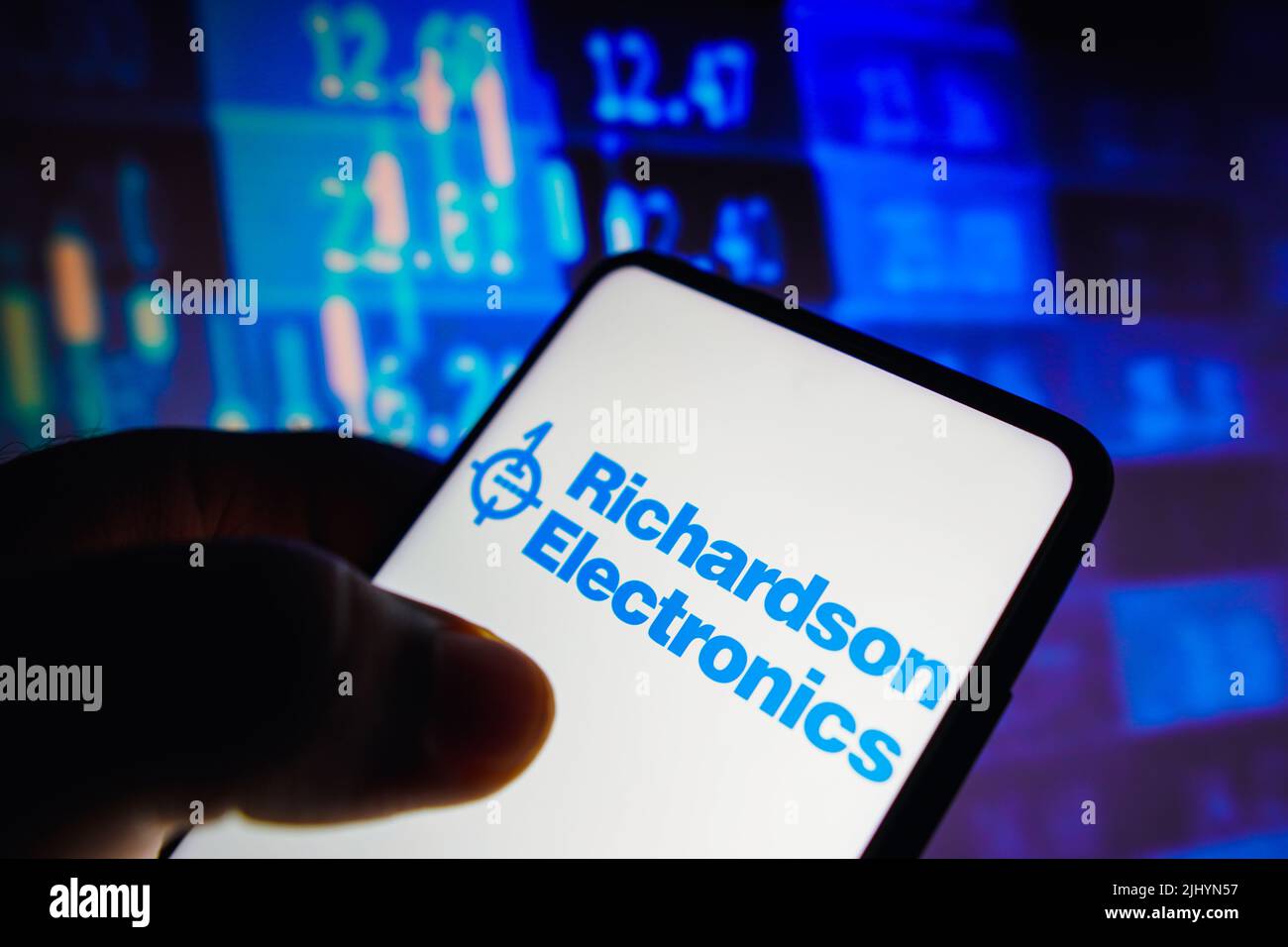 In this photo illustration, the Richardson Electronics logo seen