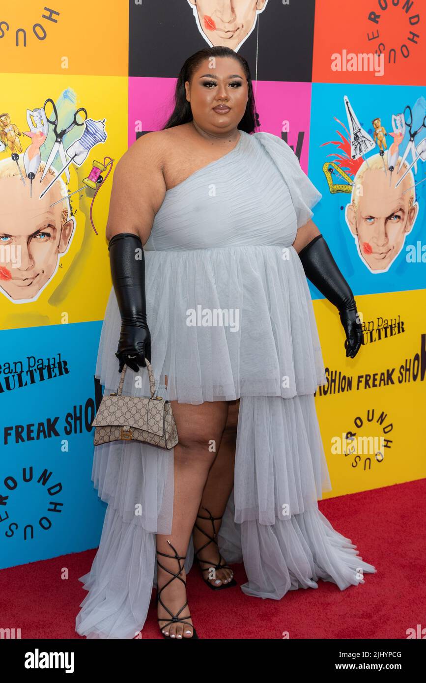 Miah Carter arrives on the red carpet for 'Jean Paul Gaultier's