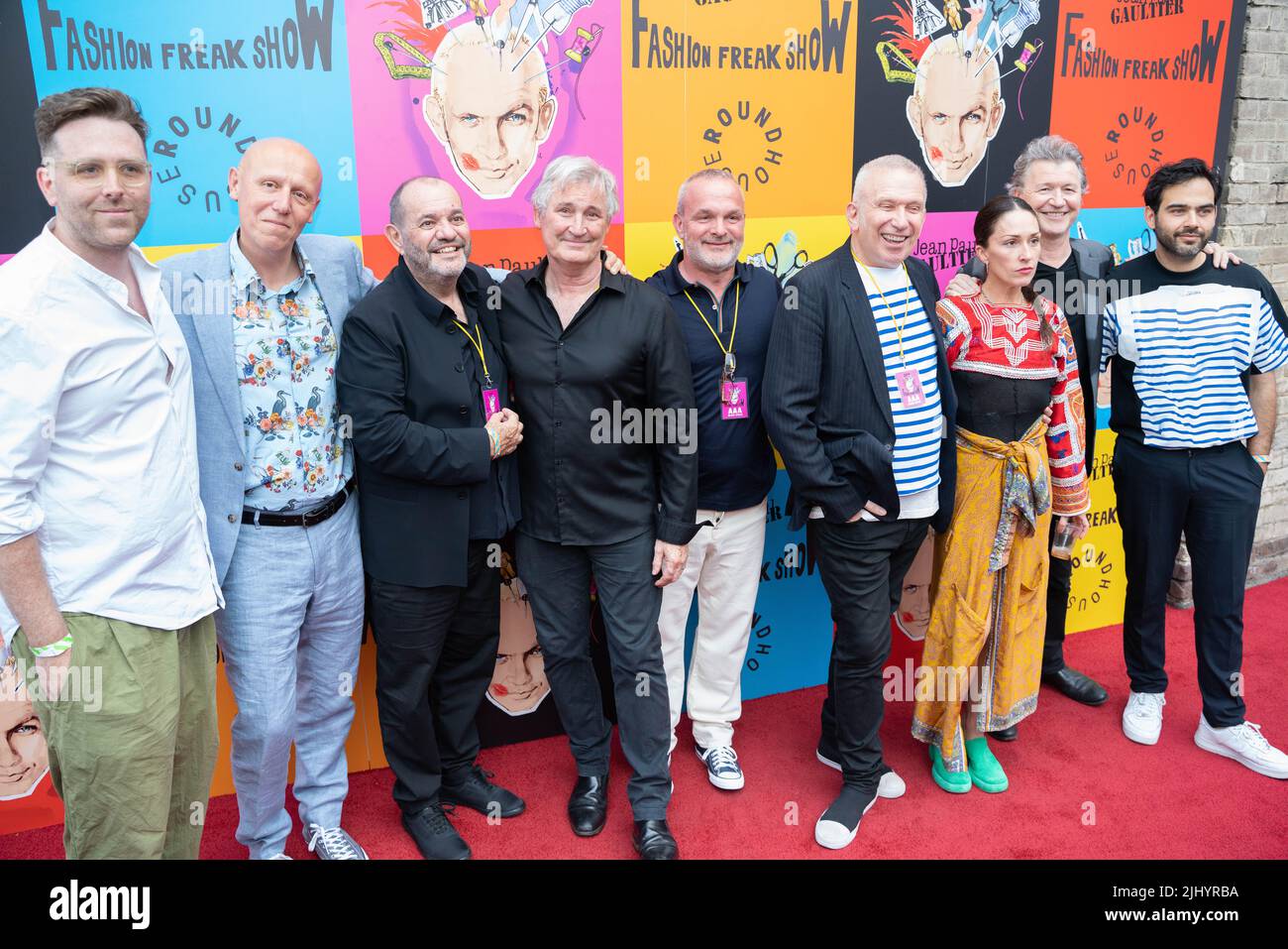 The team; Jean Paul Gaultier and choreographer Marion Motin, David  Shepherd, Garry McQuinn, Thierry Suc behind 'Fashion Freak Show unite on  the red carpet. 'Jean Paul Gaultier's Fashion Freak Show' has taken