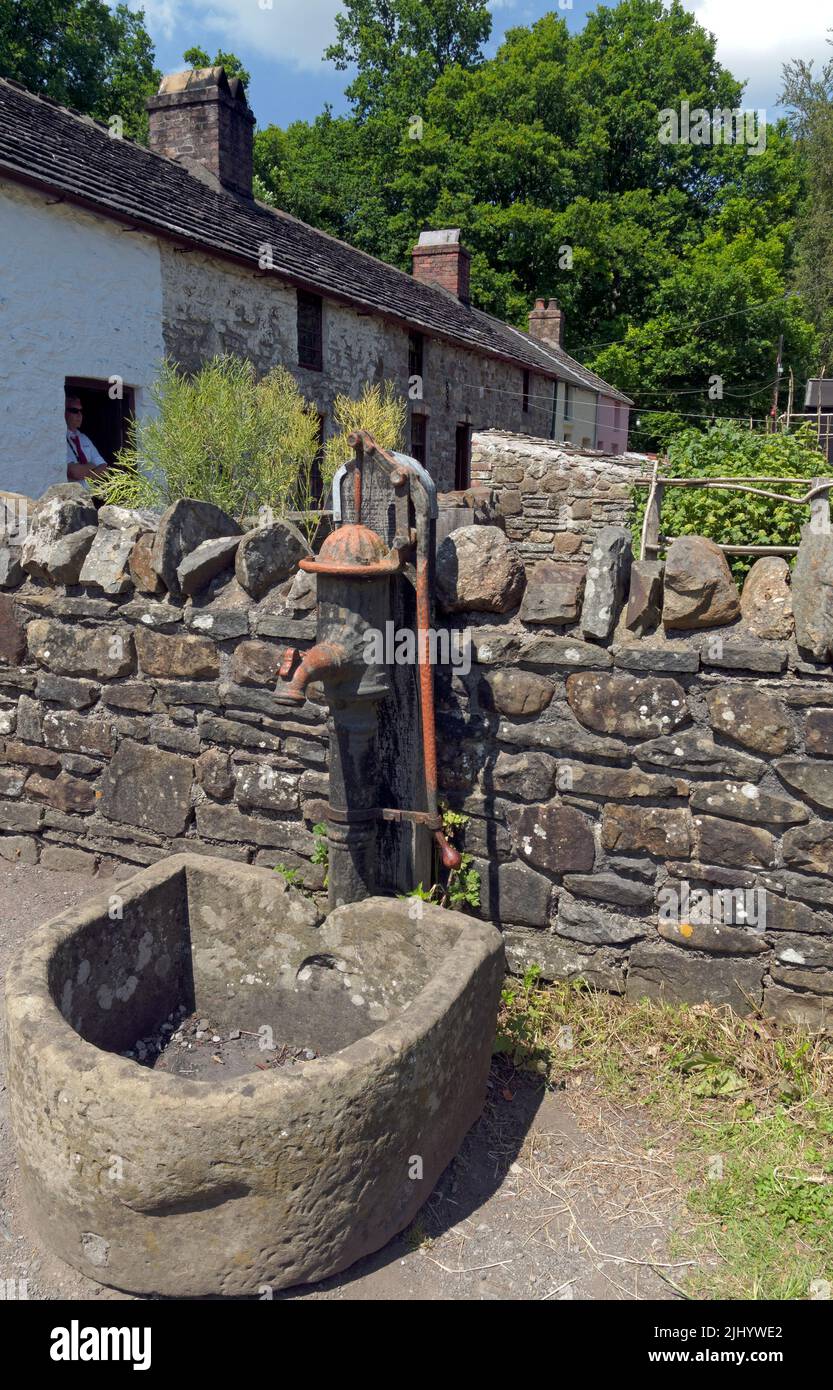 Water pump, St Fagans - Sain Ffagan museum, July 2022. Summer. Stock Photo