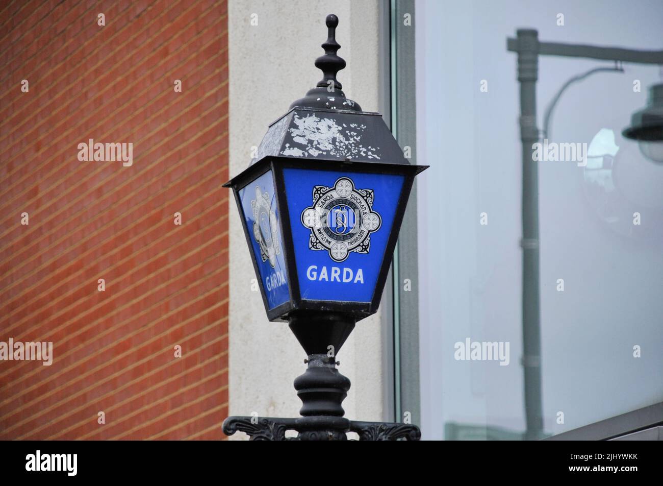 A lamp sign outside Ballincollig Garda Station, Cork City. Ireland Stock Photo Alamy