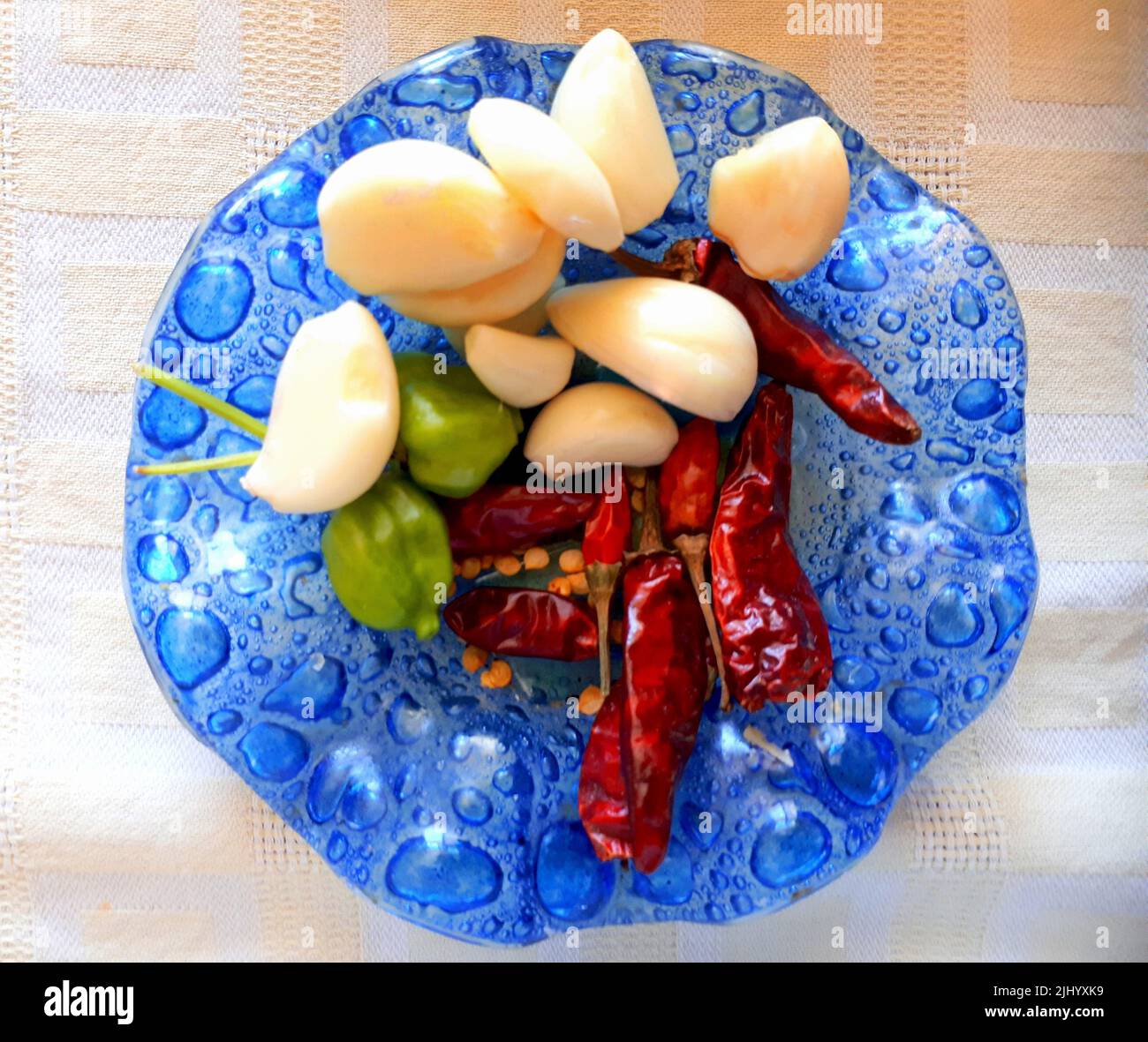 Mixed of chillies and garlic Stock Photo Alamy