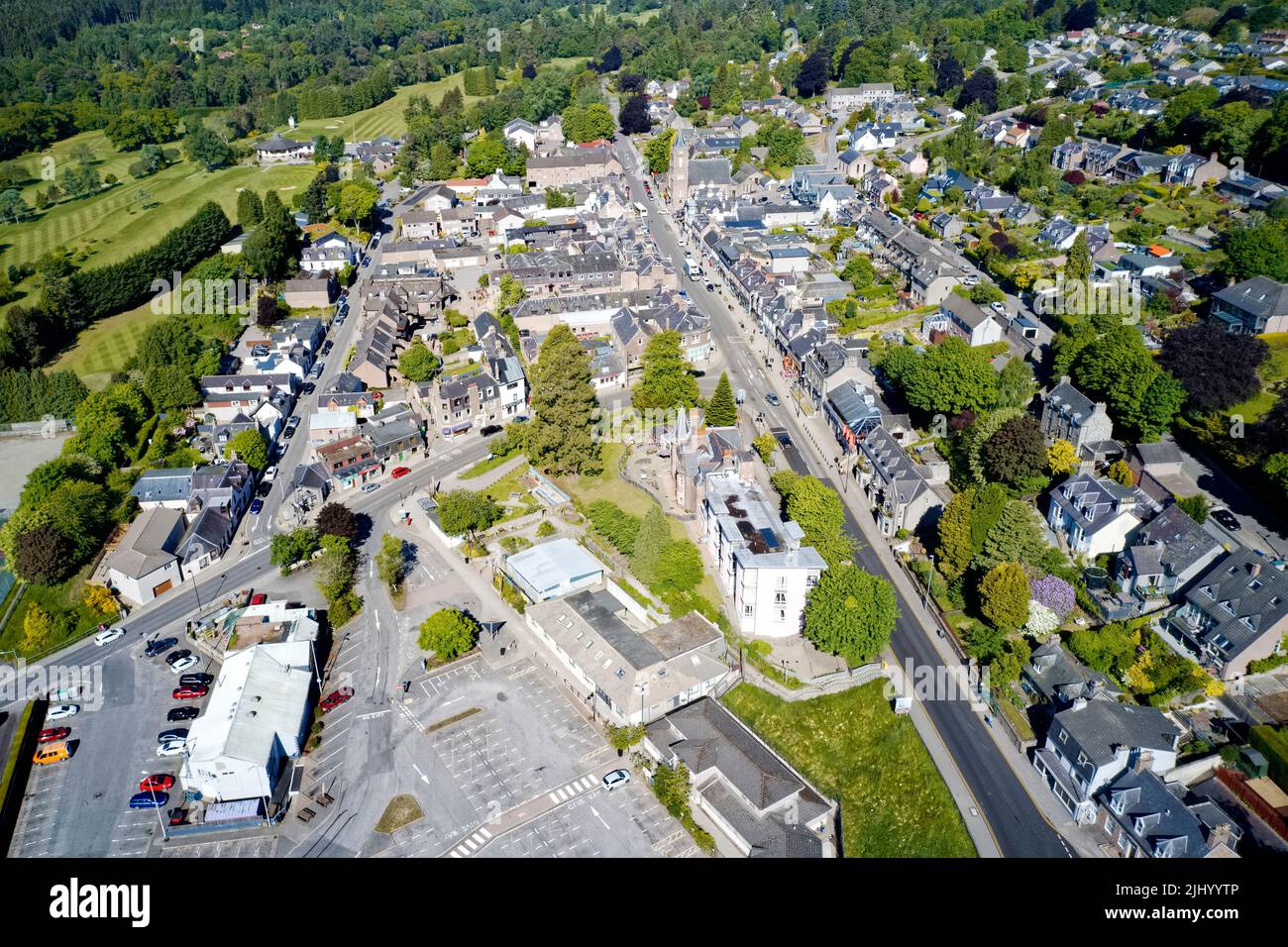 Aerial view of Banchory village in Aberdeenshire Stock Photo Alamy