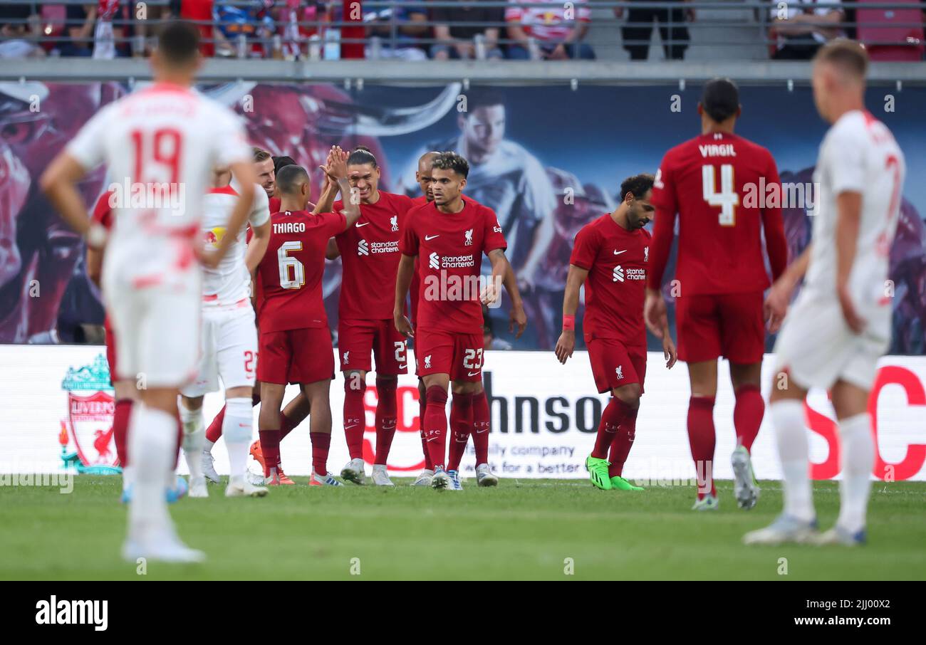 Leipzig, Germany. 21st July, 2022. Soccer Test matches, RB Leipzig FC Liverpool at the Red