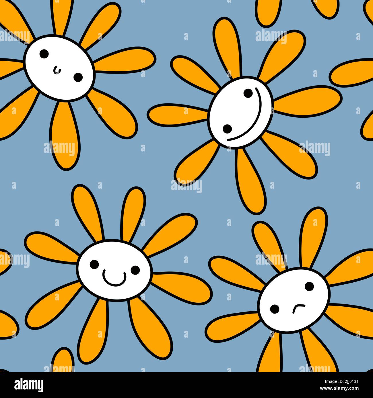 Cartoon kids floral seamless flower pattern for fabrics and wrapping ...