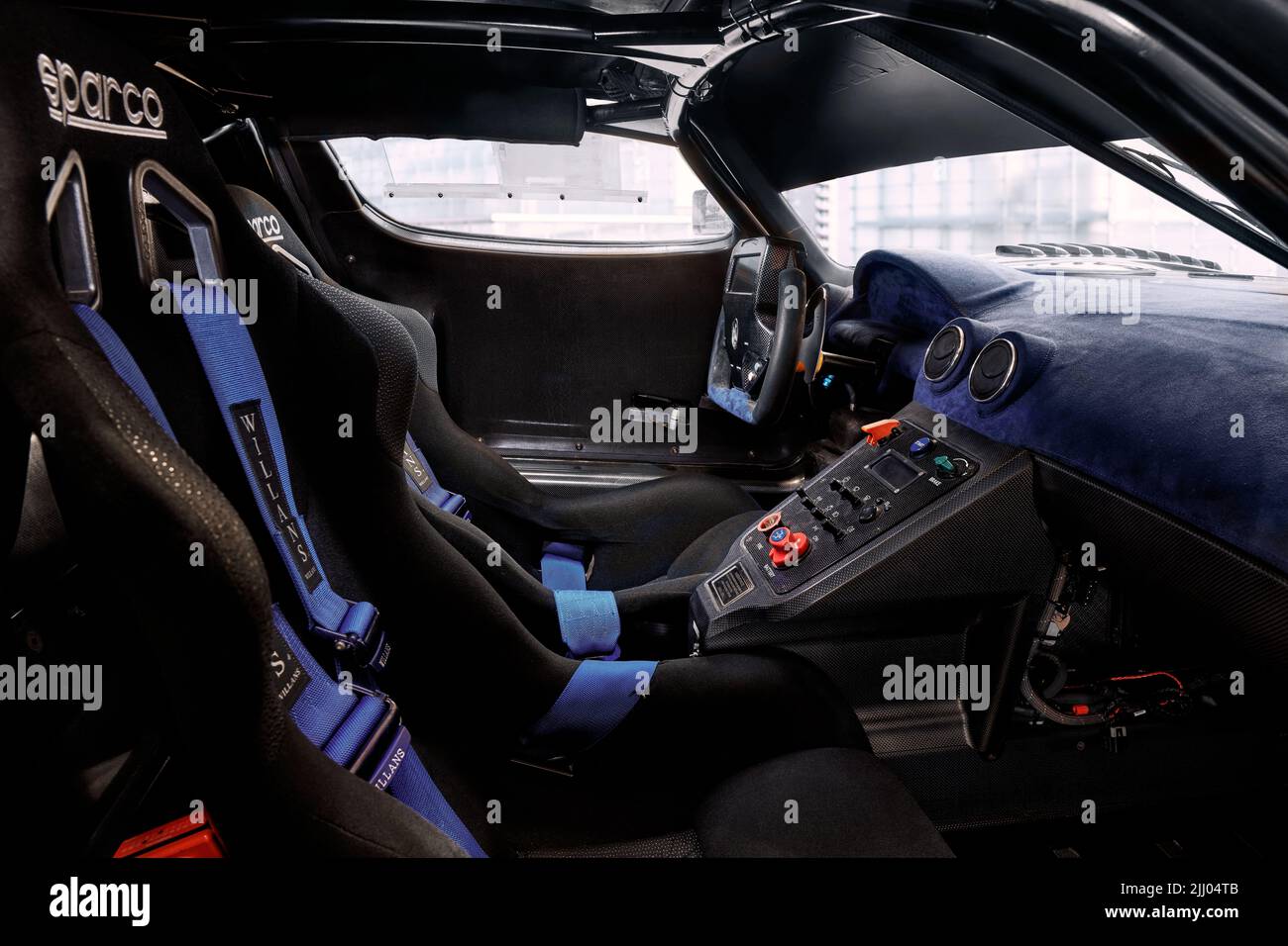 The interior of the Maserati MC12 Corsa racing car. One of the 13 units built without road approval. Katowice, Poland, 13.12.2020 Stock Photo