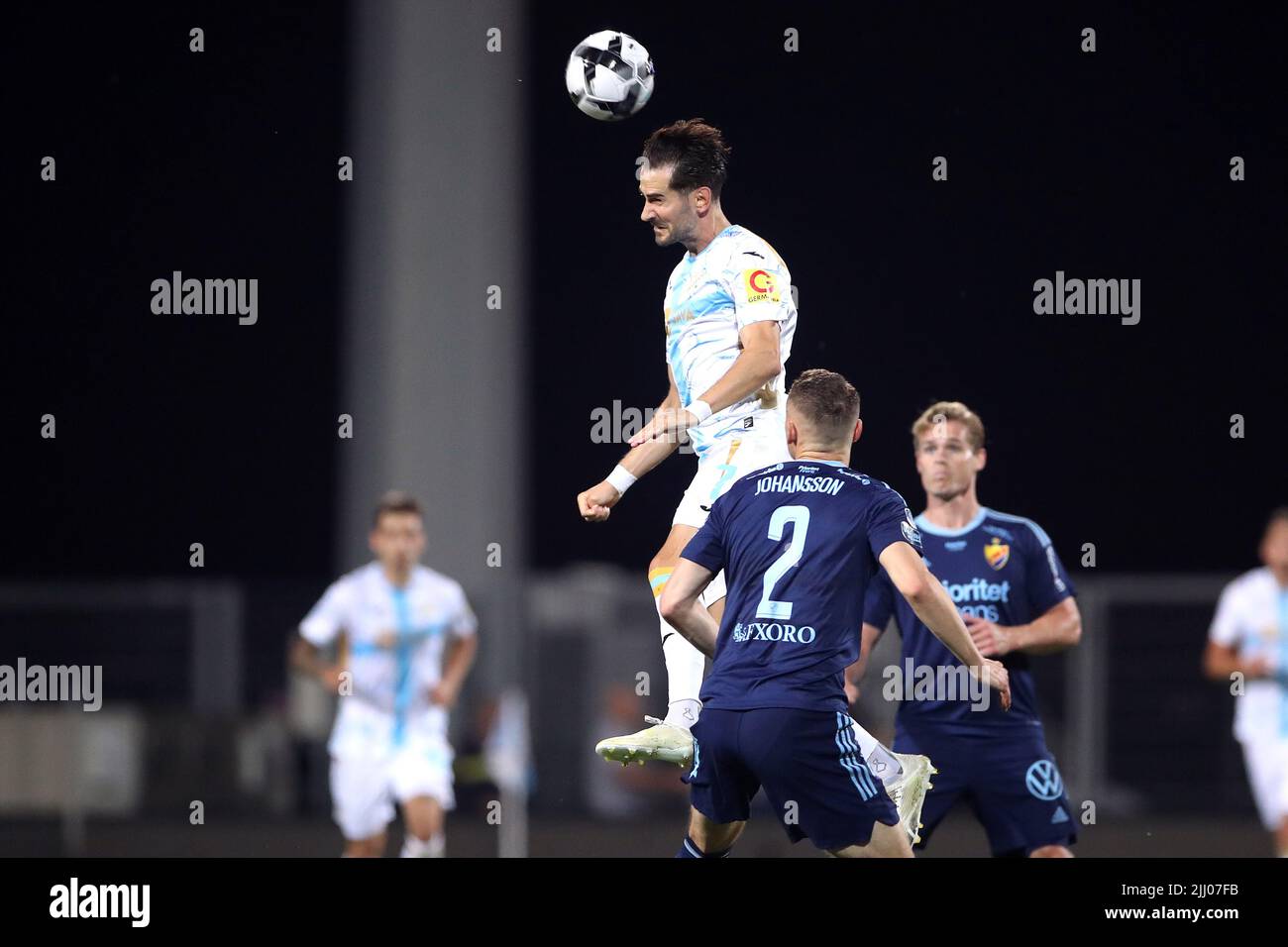 Alen Halilovic of HNK Rijeka controls a ball during the 1st leg of second  qualifying round of UEFA Conference League between HNK Rijeka and  Djurgardens at HNK Rijeka stadium, in Rijeka, Croatia