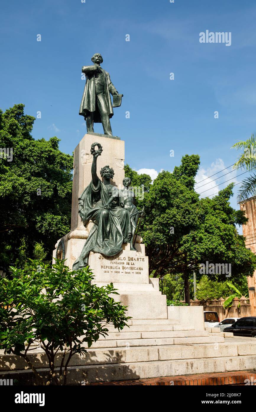30.06.2022 Monument Juan Pablo Duarte SANTO DOMINGO, DOMINICAN REPUBLIC Colonial Zone of Santo Domingo, Stock Photo