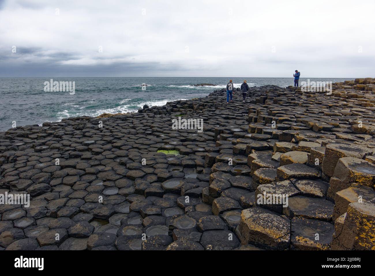 View of the Giants Causeway in County Antrim Stock Photo