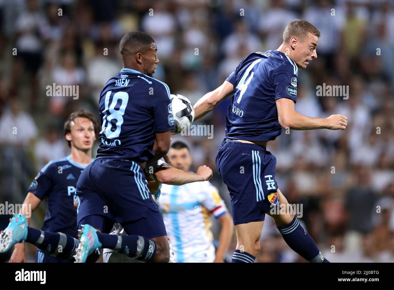 Alen Halilovic of HNK Rijeka controls a ball during the 1st leg of second  qualifying round of UEFA Conference League between HNK Rijeka and  Djurgardens at HNK Rijeka stadium, in Rijeka, Croatia