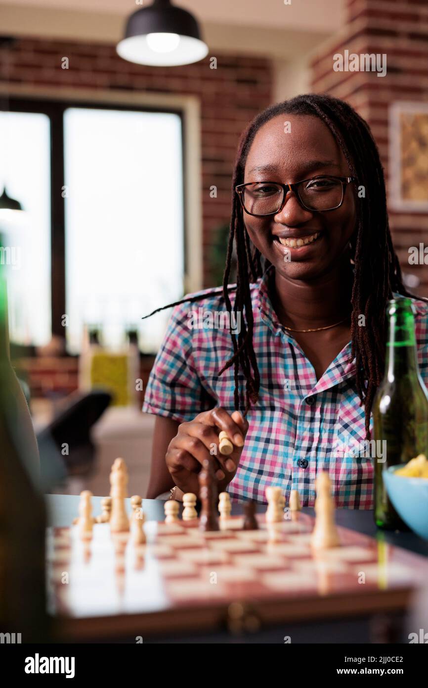 Senior man thinking about his next move in a game of chess Stock Photo by  dmytros9