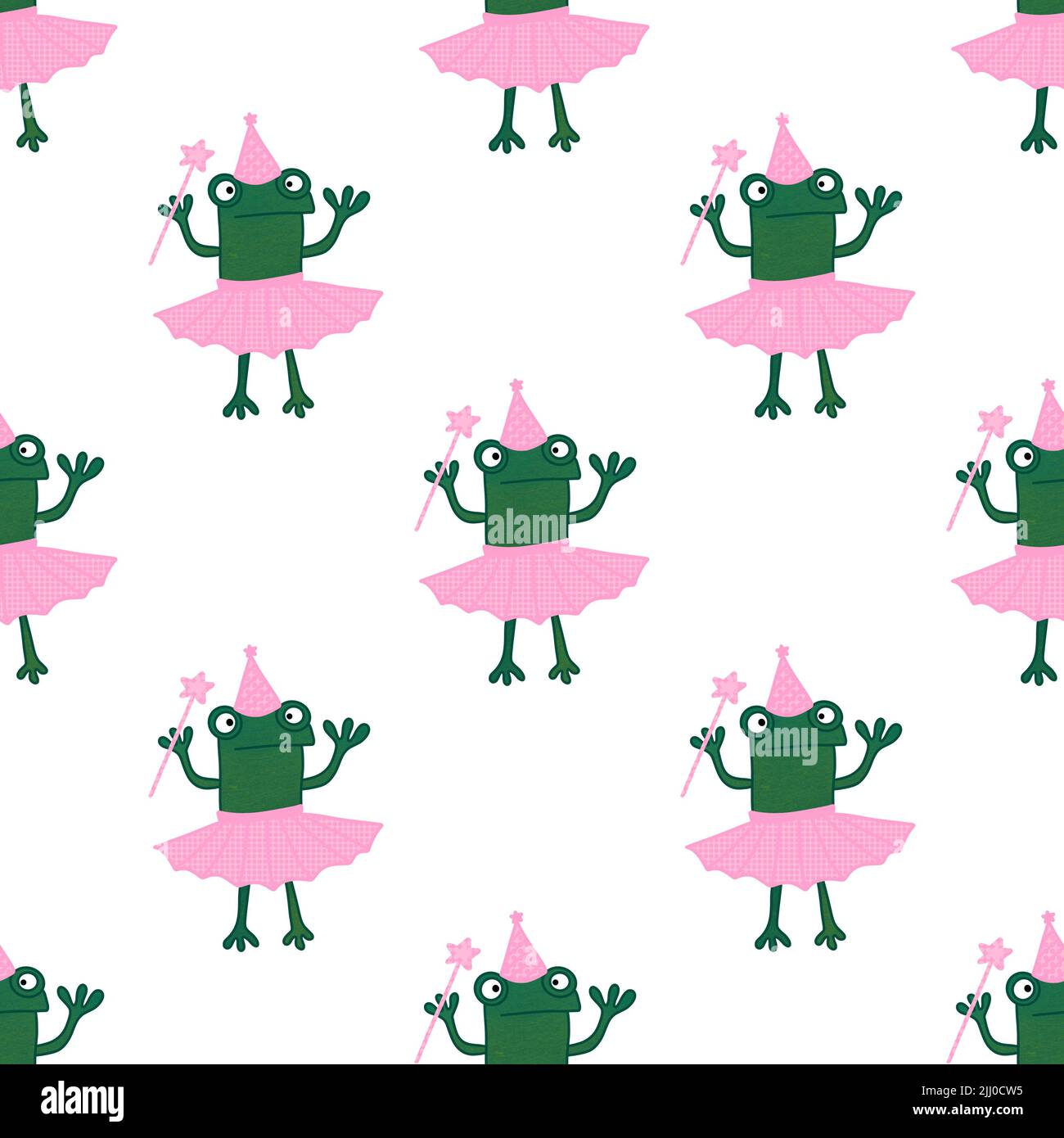 Cartoon seamless cute ballerina frogs pattern for wrapping paper and ...