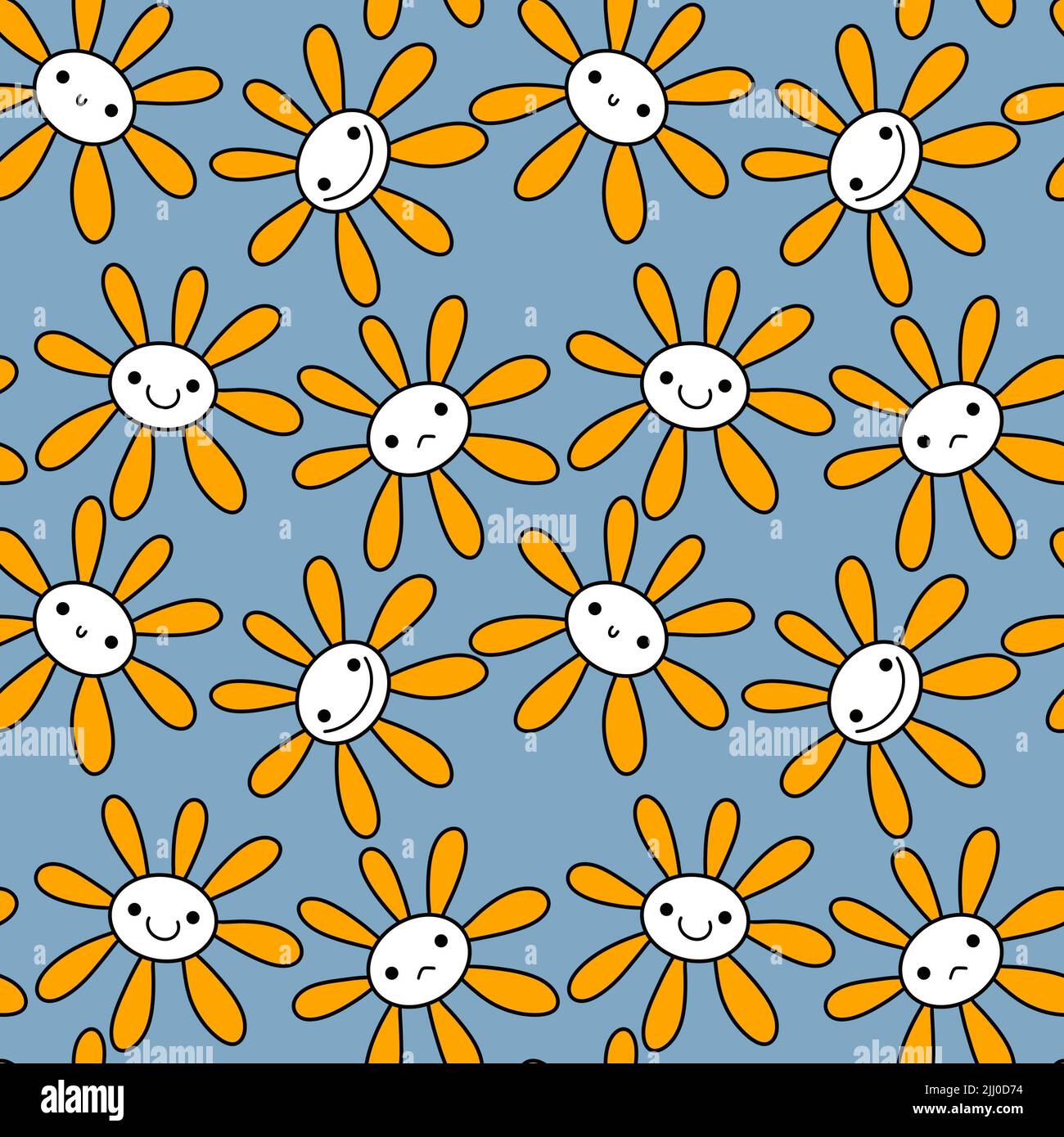 Cartoon kids floral seamless flower pattern for fabrics and wrapping ...