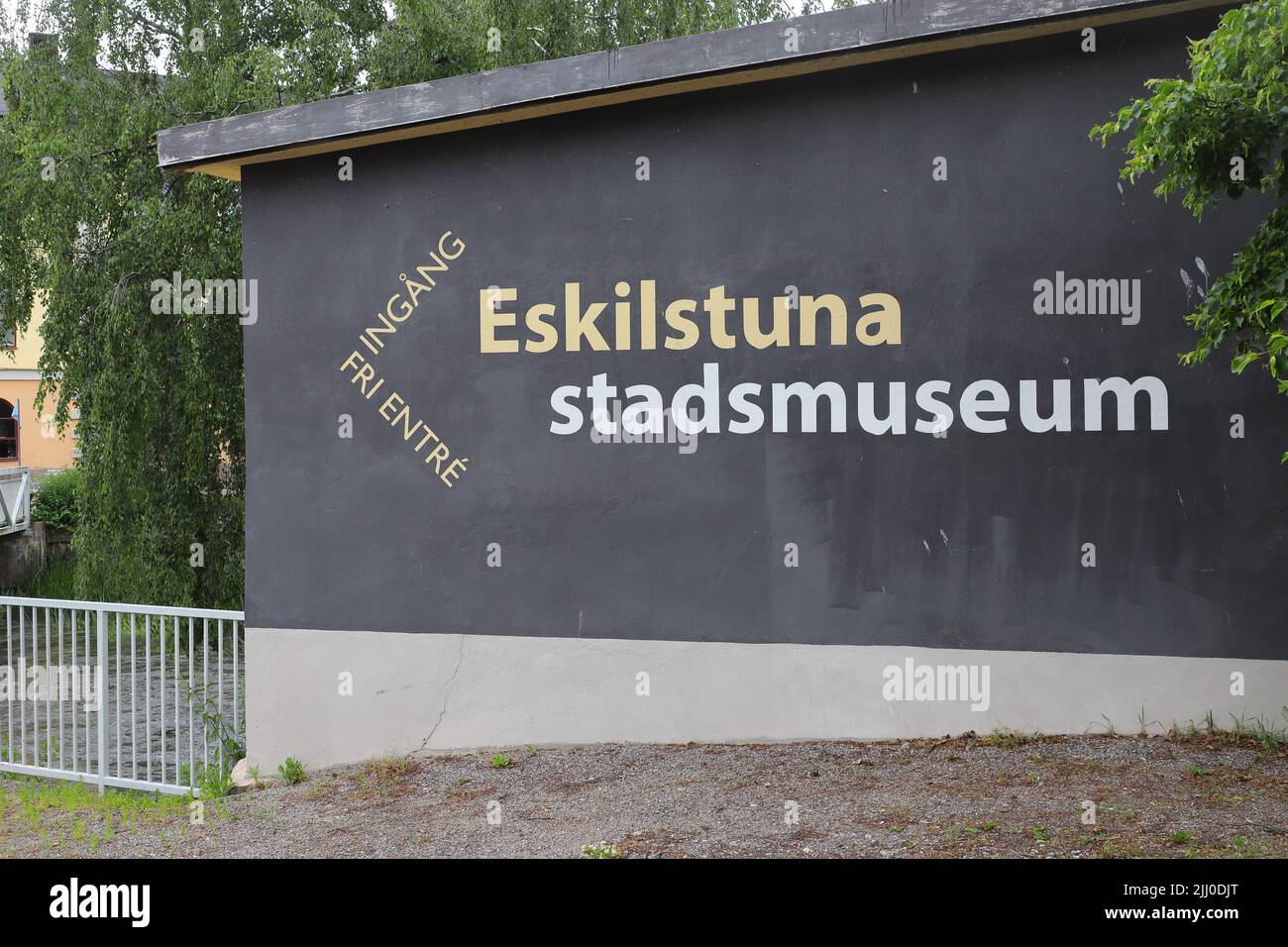 Eskilstuna, Sweden - June 22, 2022: Directional sign outside the Eskilstuna city museum. Stock Photo