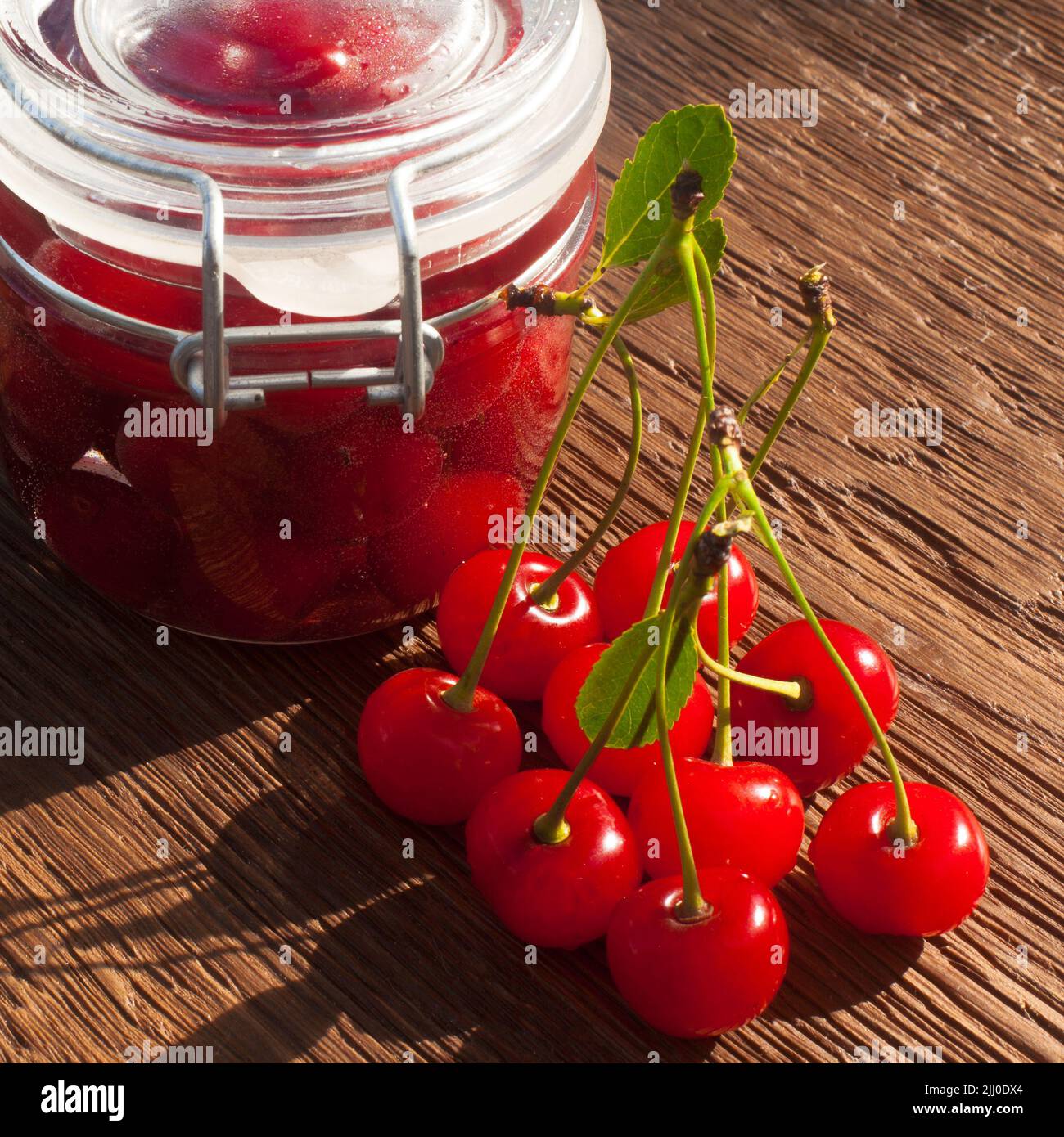 delicious homemade fresh cherry jam Stock Photo