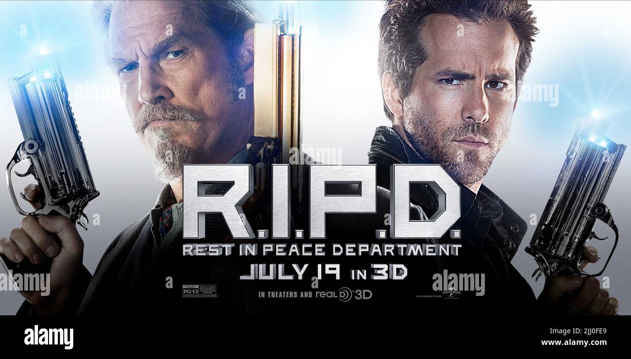R.I.P.D. Movie Poster 27 x 40 D/S Ryan Reynolds Jeff Bridges Kevin