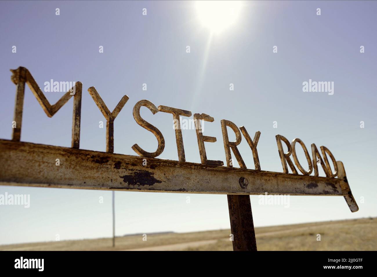 ROAD SIGN, MYSTERY ROAD, 2013 Stock Photo