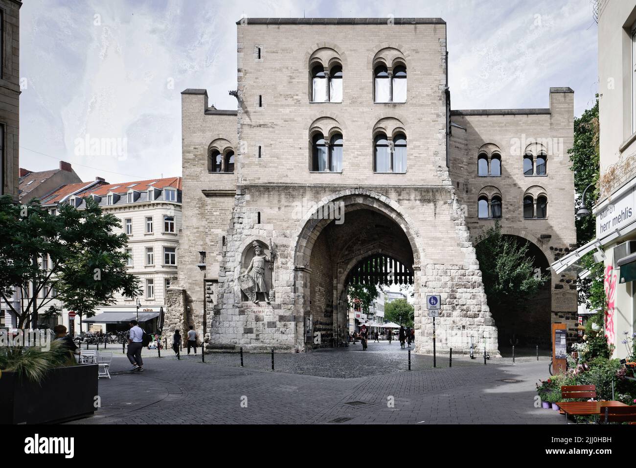 cologne, germany july 12, 2022: medieval city gate eigelsteintorburg in ...