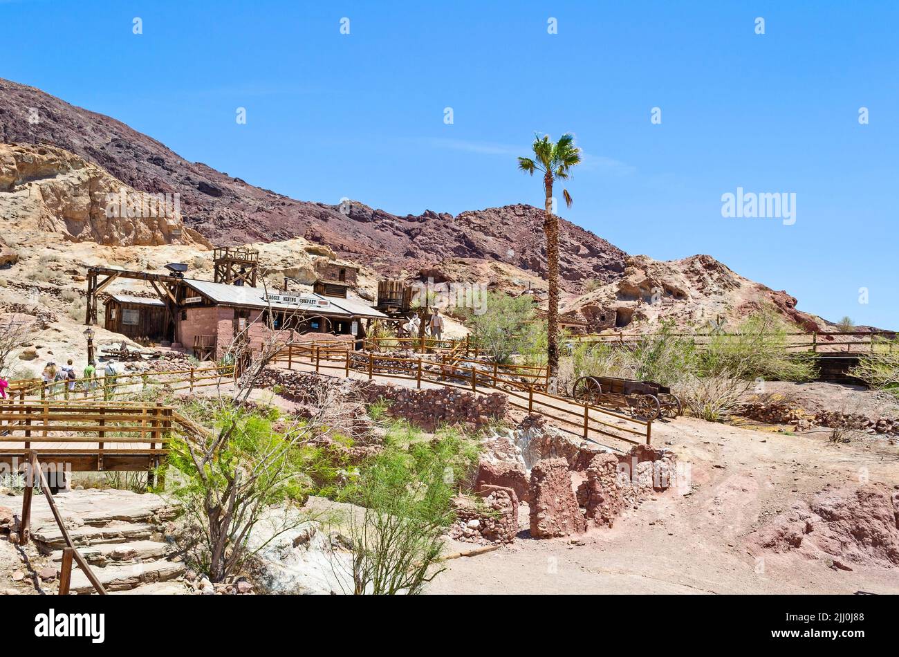 Calico is a ghost town and former mining town in San Bernardino County, California, United States. Calico received California Historical Landmark Stock Photo