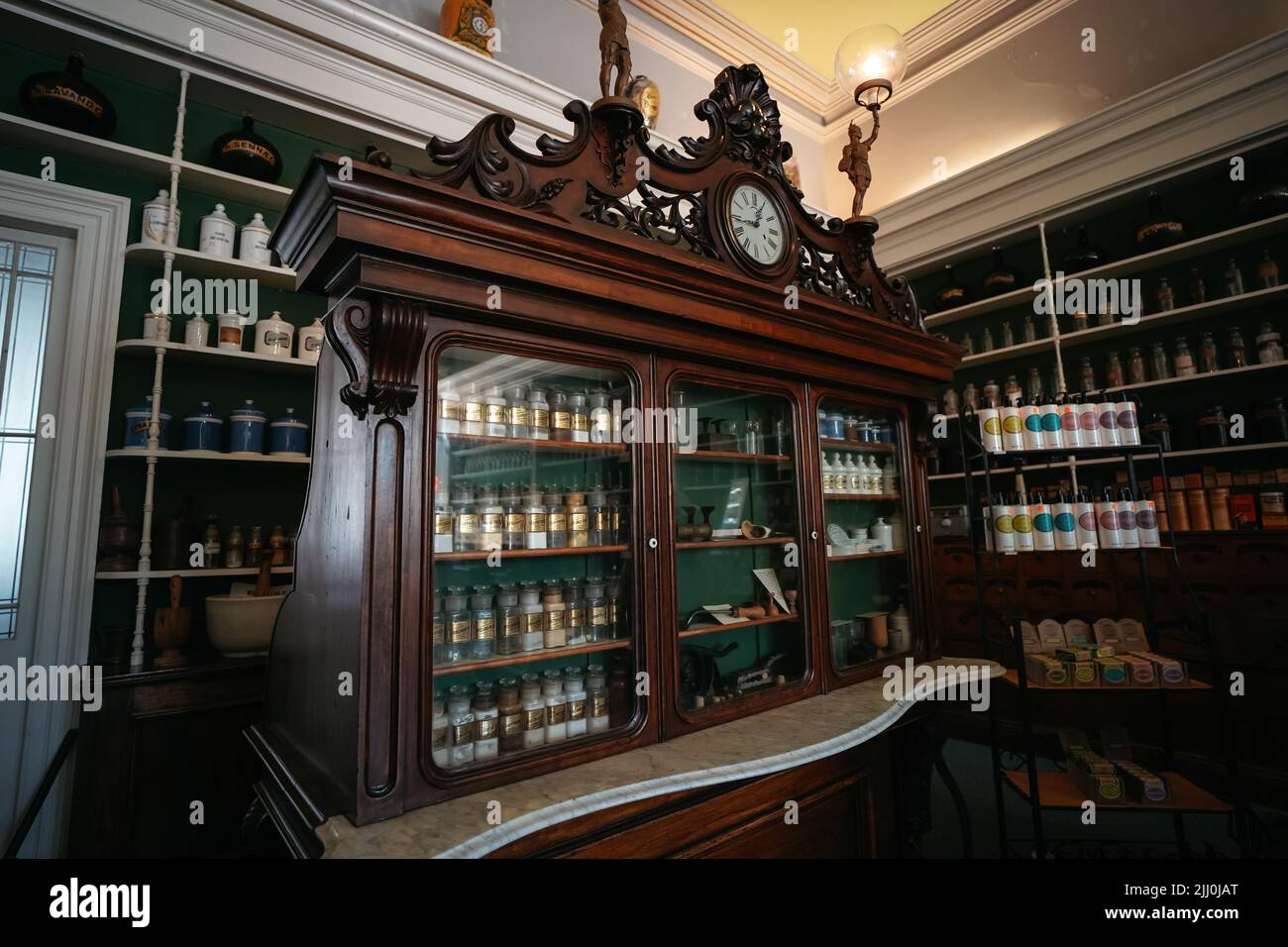 Niagara Apothecary is a restored and one of the oldest pharmacies in Canada, now a tourist attraction at Niagara on the lake, a small town near Niagar Stock Photo