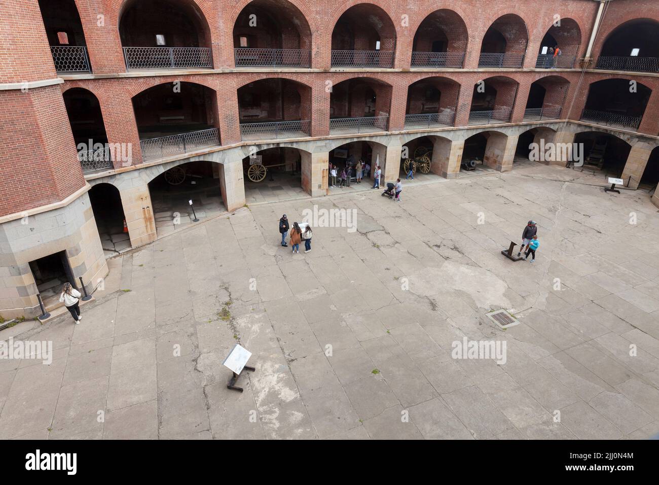Inside the main courtyart of Fort Point National Historic site, San Francisco, California, USA Stock Photo