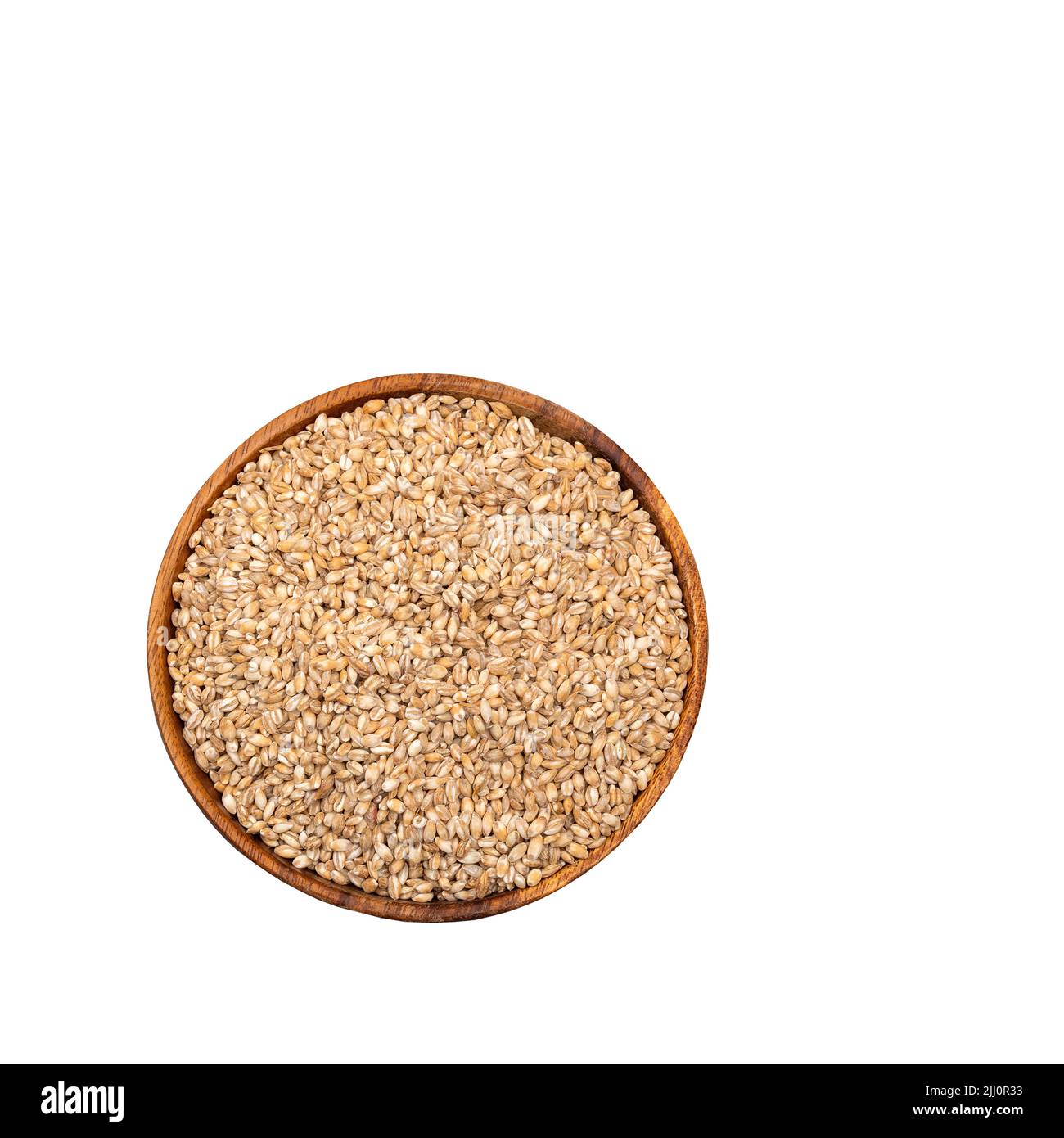 Hordeum vulgare - Raw organic pearl barley. Healthy food Stock Photo