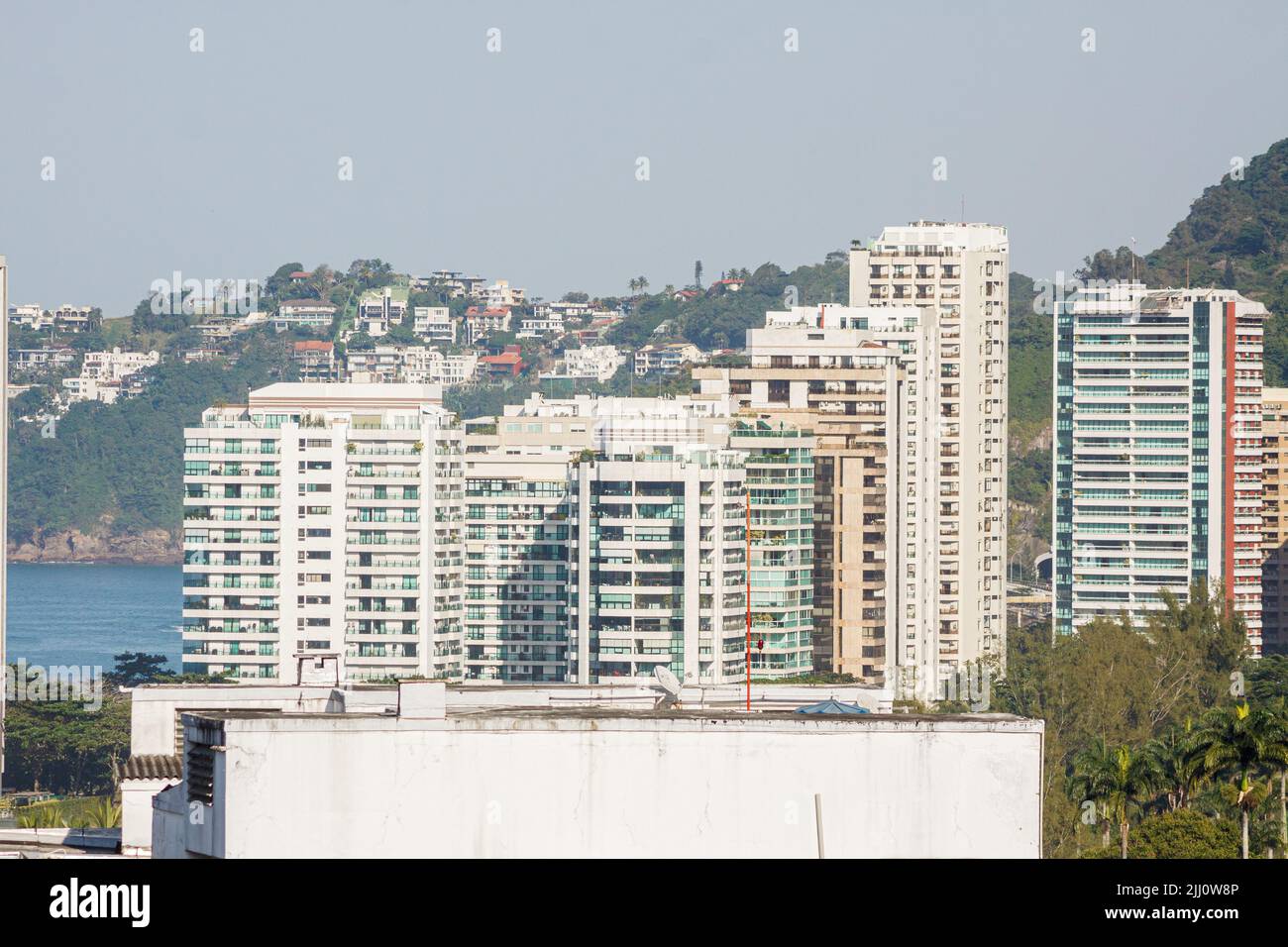 view of the Sao Conrado neighborhood in Rio de Janeiro. Stock Photo
