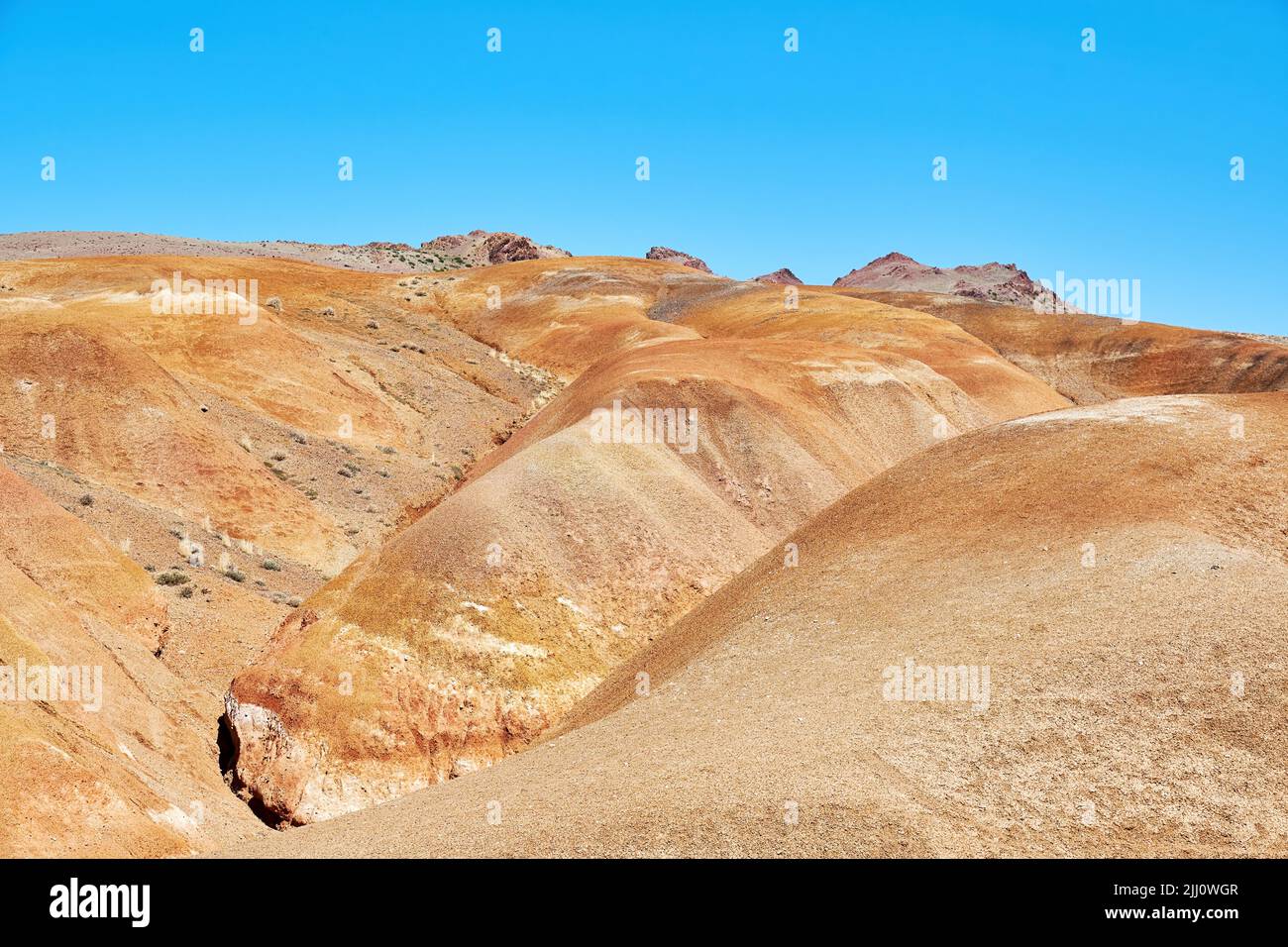 Desert rocks and sand that looks like mars. Mountain dry hills Stock Photo