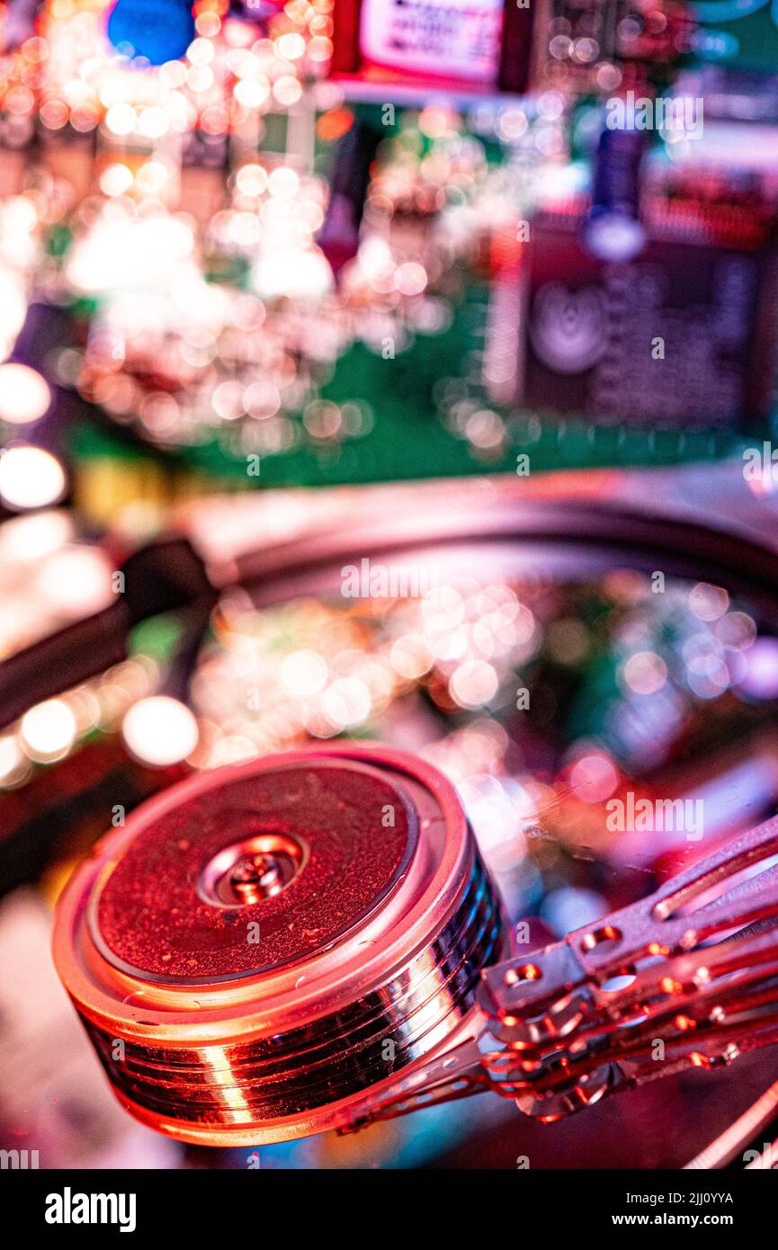 Close up of old computer parts Stock Photo Alamy