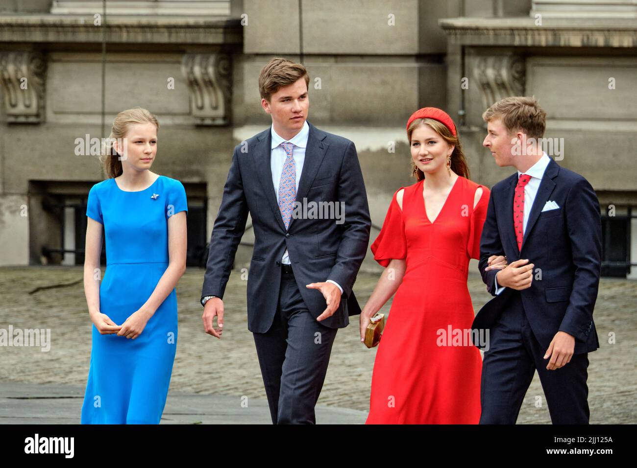 (LR) Belgium's Princess Eleonore, Prince Gabriel, Princess Elisabeth