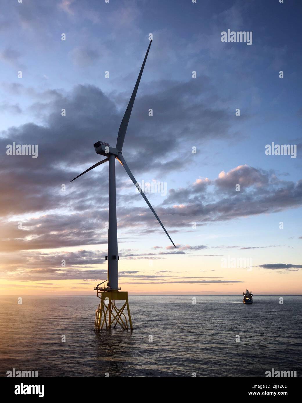 Veritas nasal, wind turbine in the north sea on the Seagreen project. Stock Photo