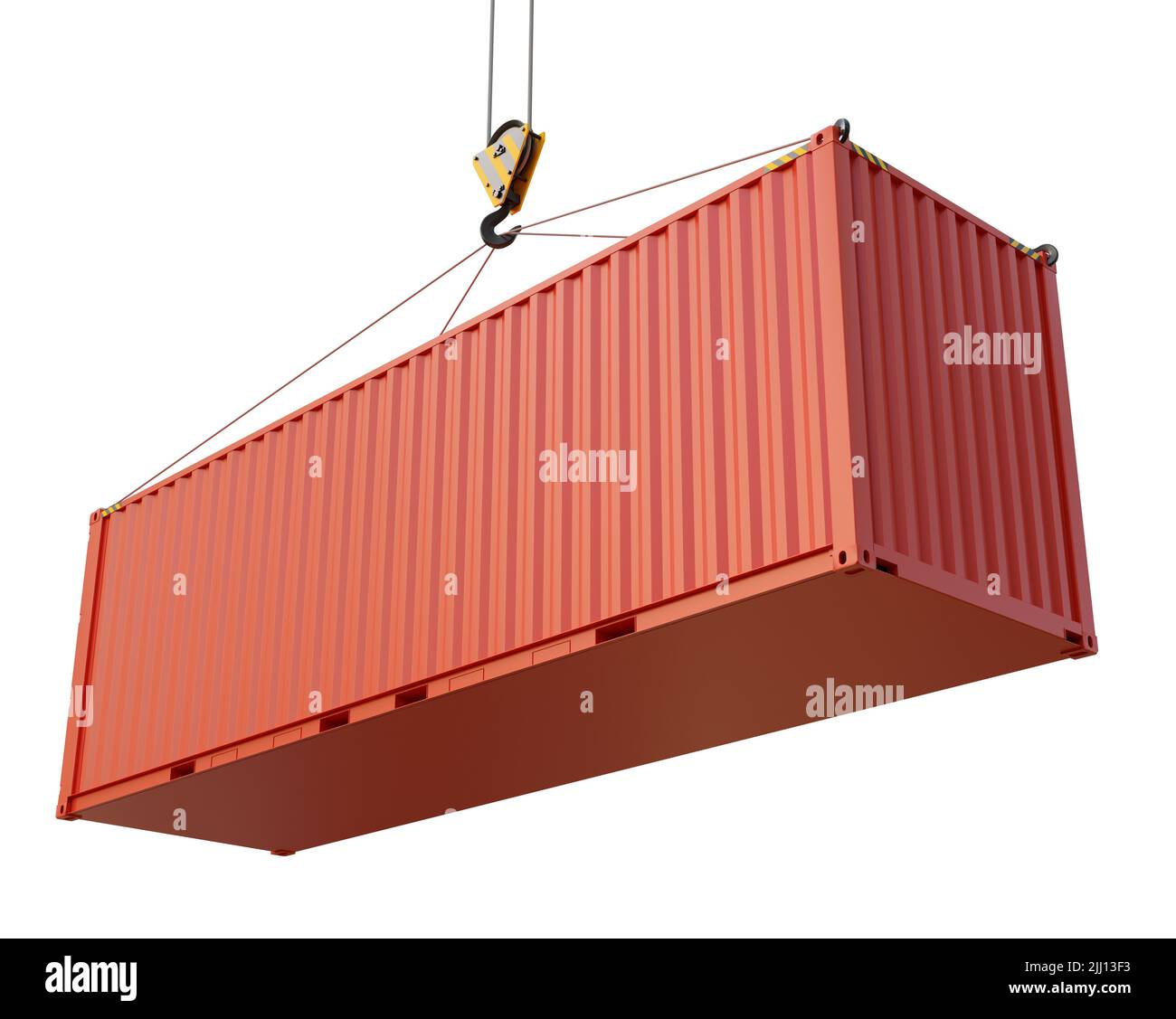 Metal freight shipping containers on the hooks Stock Photo Alamy