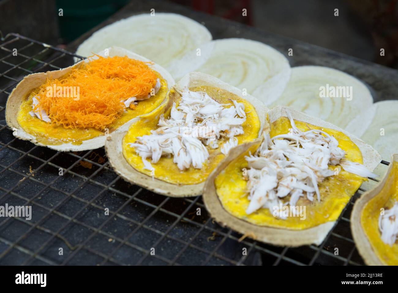 Mixed of Thai Crispy Pancake (Kanom Buang) Stock Photo