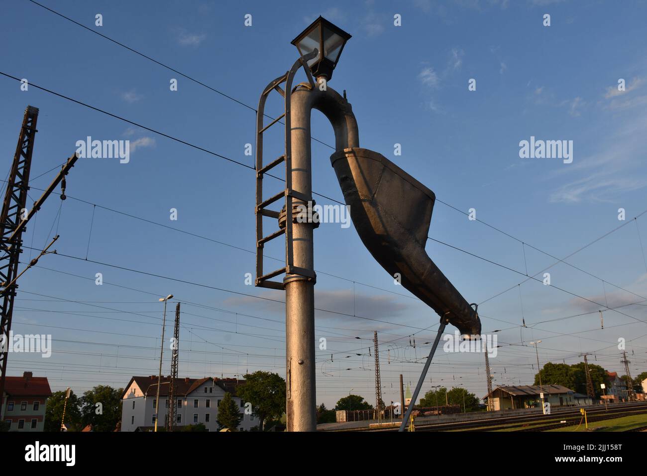 Wasserkran, Eisenbahn, Siegmundsherberg, Dampflok, Rohr, nachfüllen ...