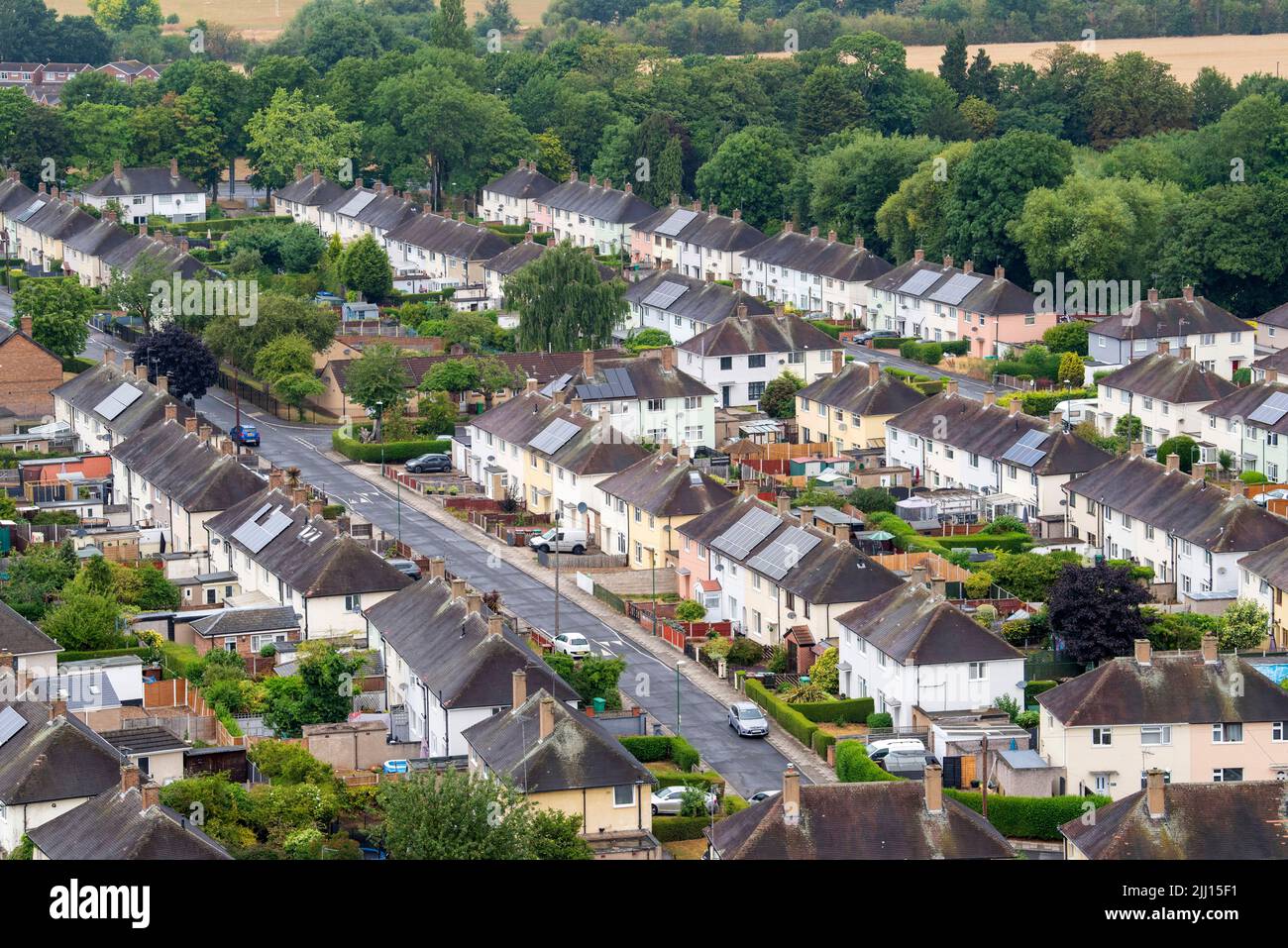 Aerial image of Clifton captured from the roof of Southchurch Court, Nottinghamshire England UK Stock Photo