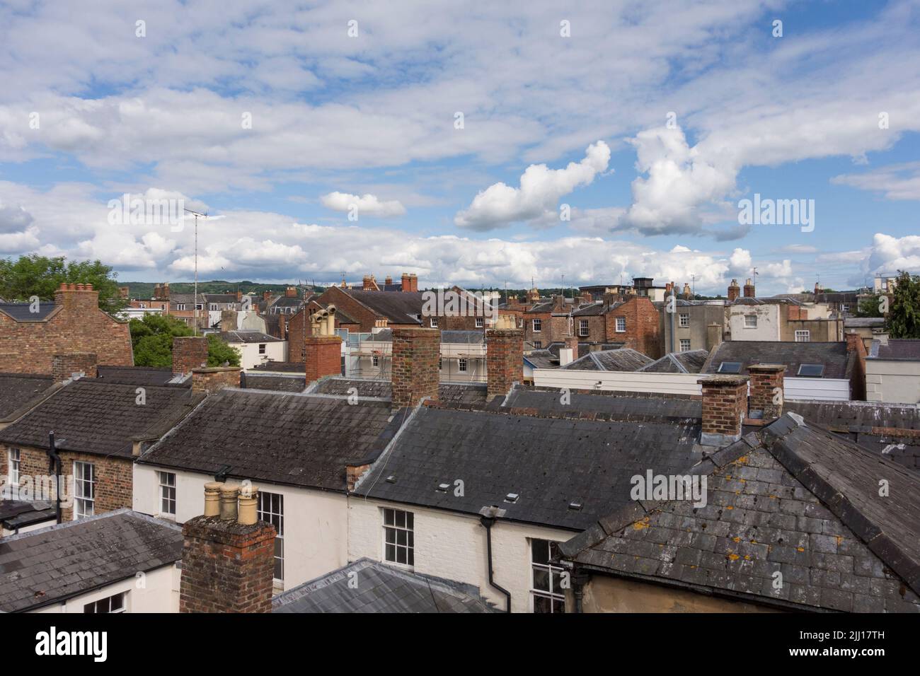 Roofline of Cheltenham residential area, Gloucestershire, UK Stock Photo