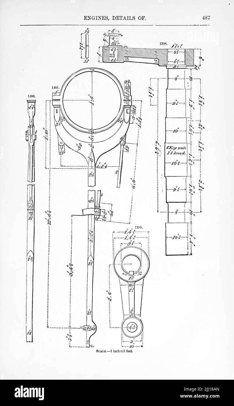 Details of an Engine from ' Appleton's dictionary of machines, mechanics, engine-work, and engineering ' by D. Appleton and Company Publication date 1874 Publisher New York,  D. Appleton, Stock Photo