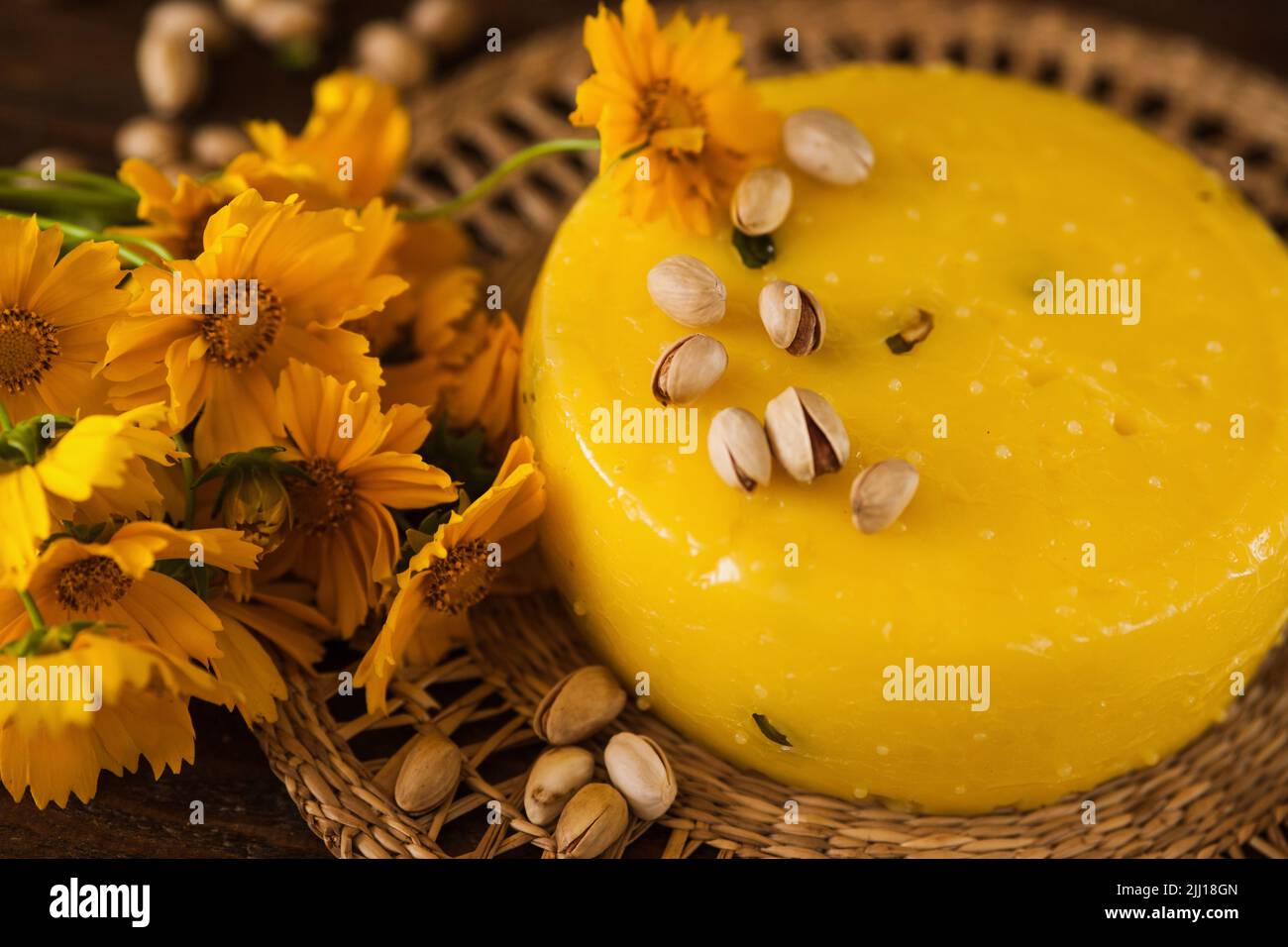 Food composition of gourmet cheese Stock Photo Alamy