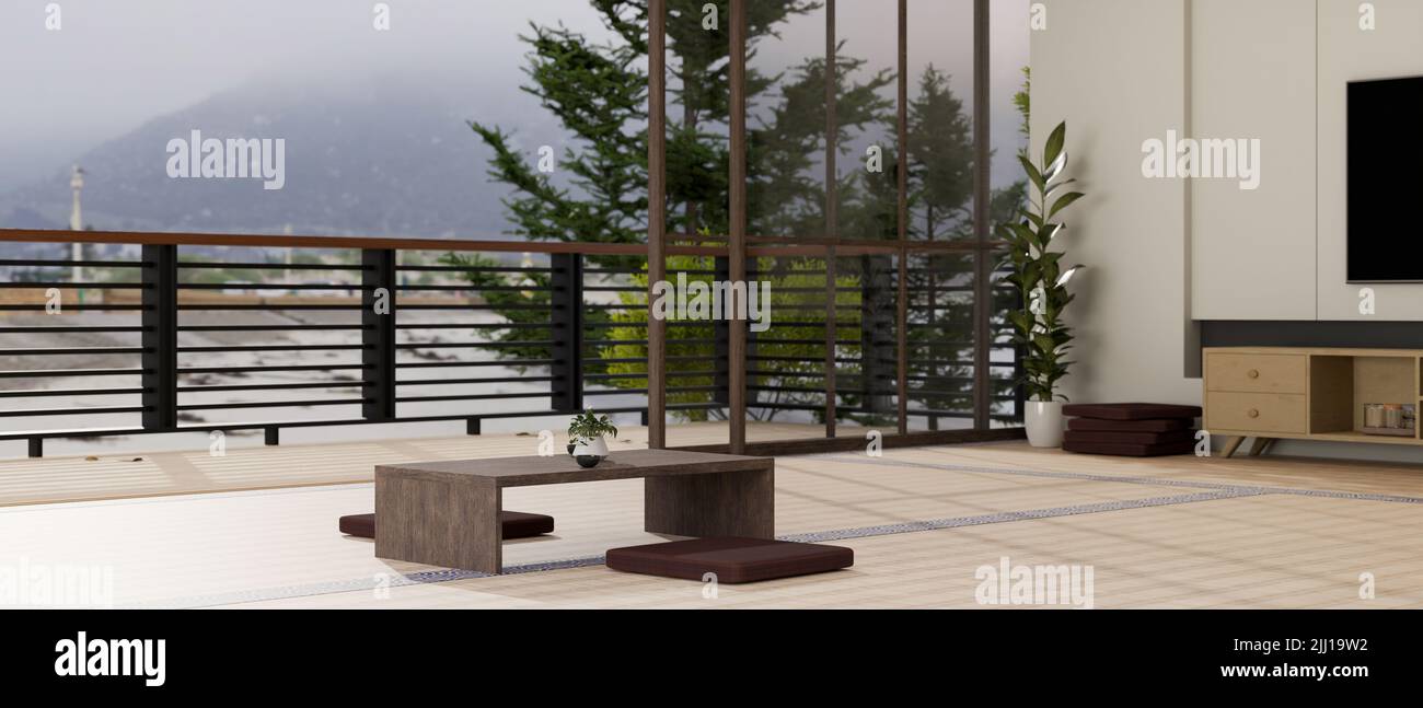 Minimal and traditional apartment living room interior design in