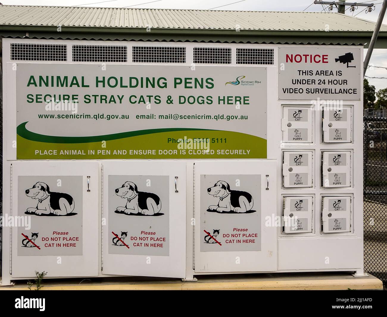 Scenic Rim Regional Council animal holding pens for stray and feral