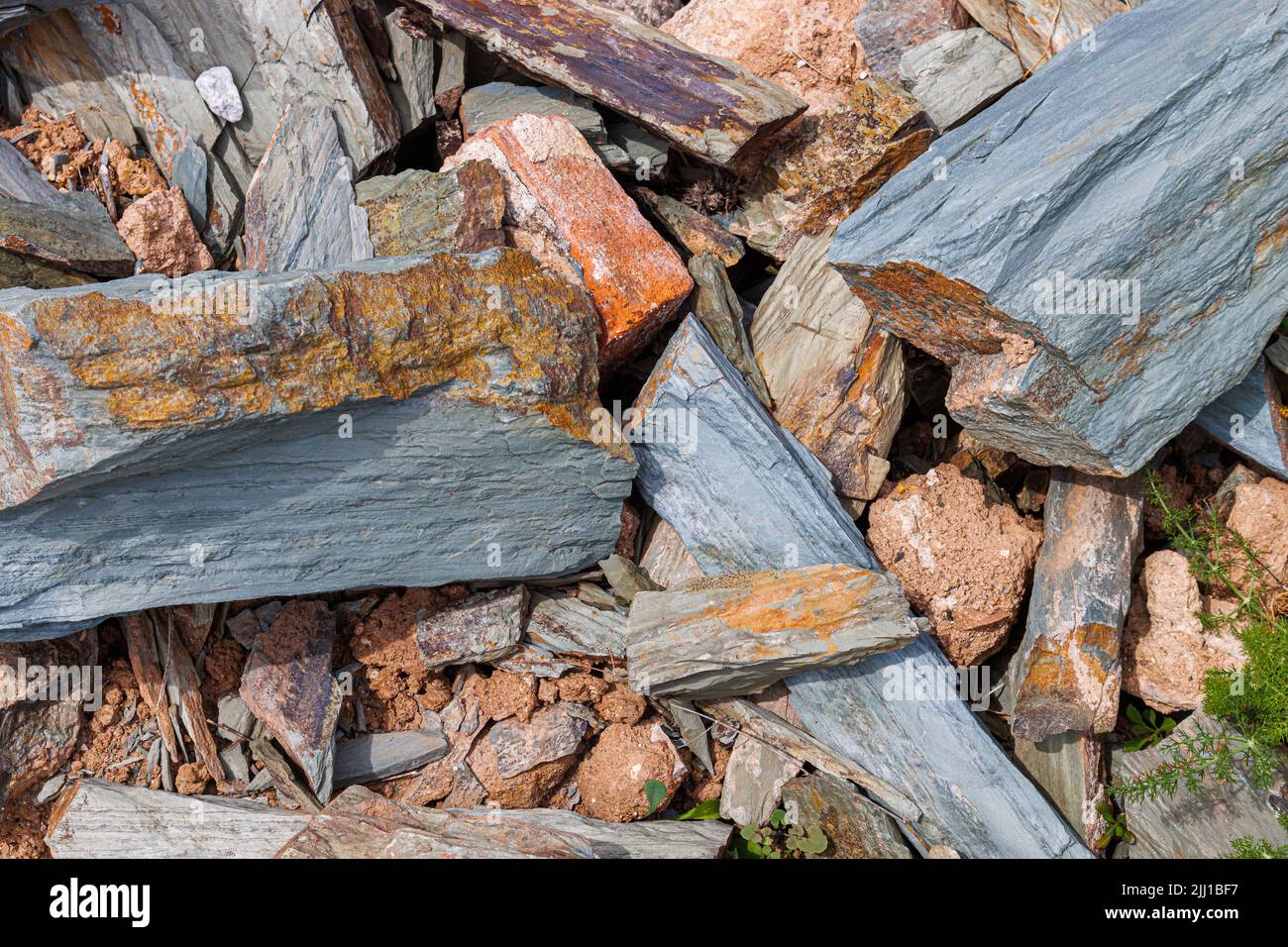 Minerals from the old mines in the area between Masua and Nebida on the Island of Sardinia, Italy Stock Photo